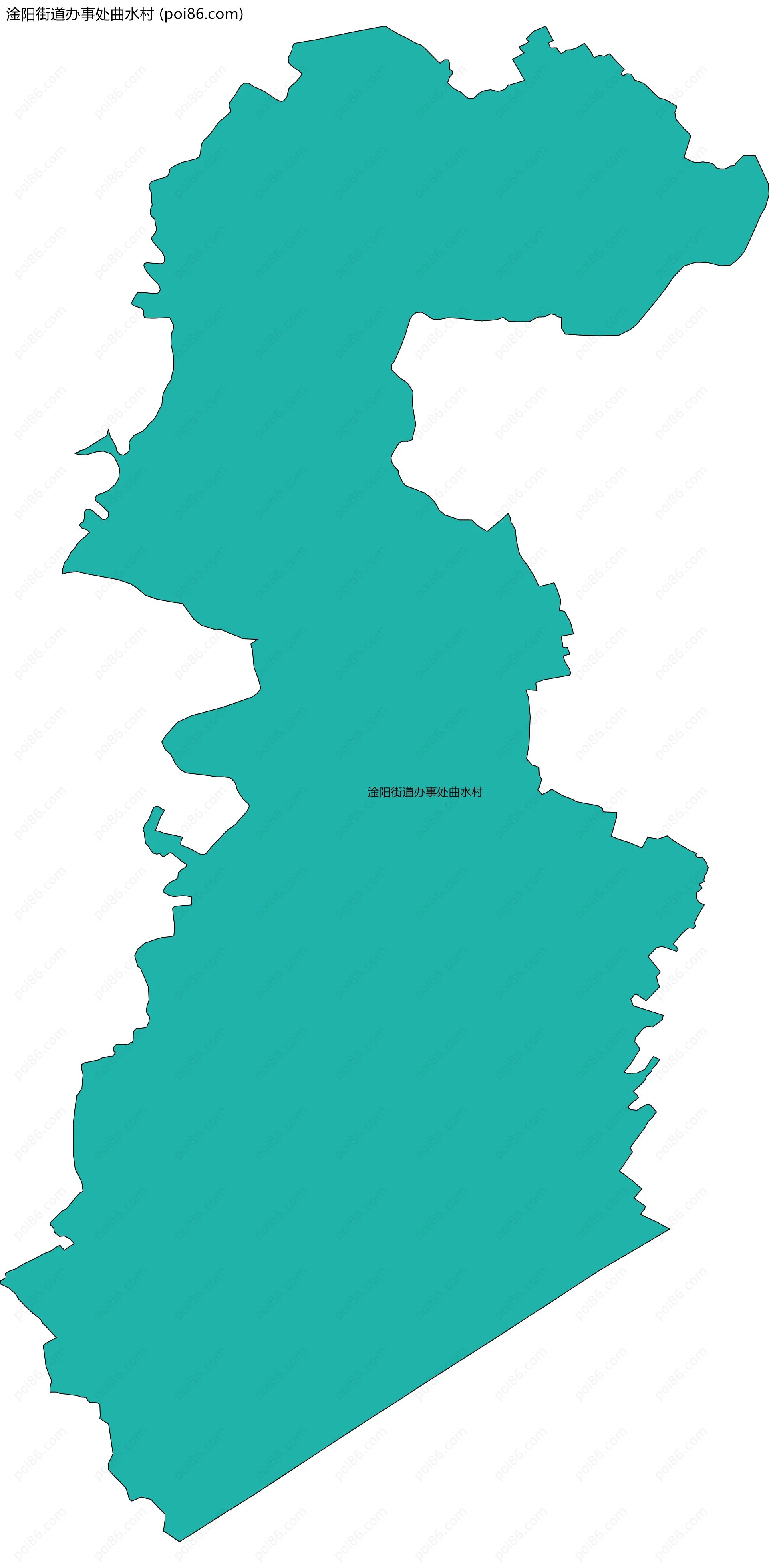 淦阳街道办事处曲水村边界地图