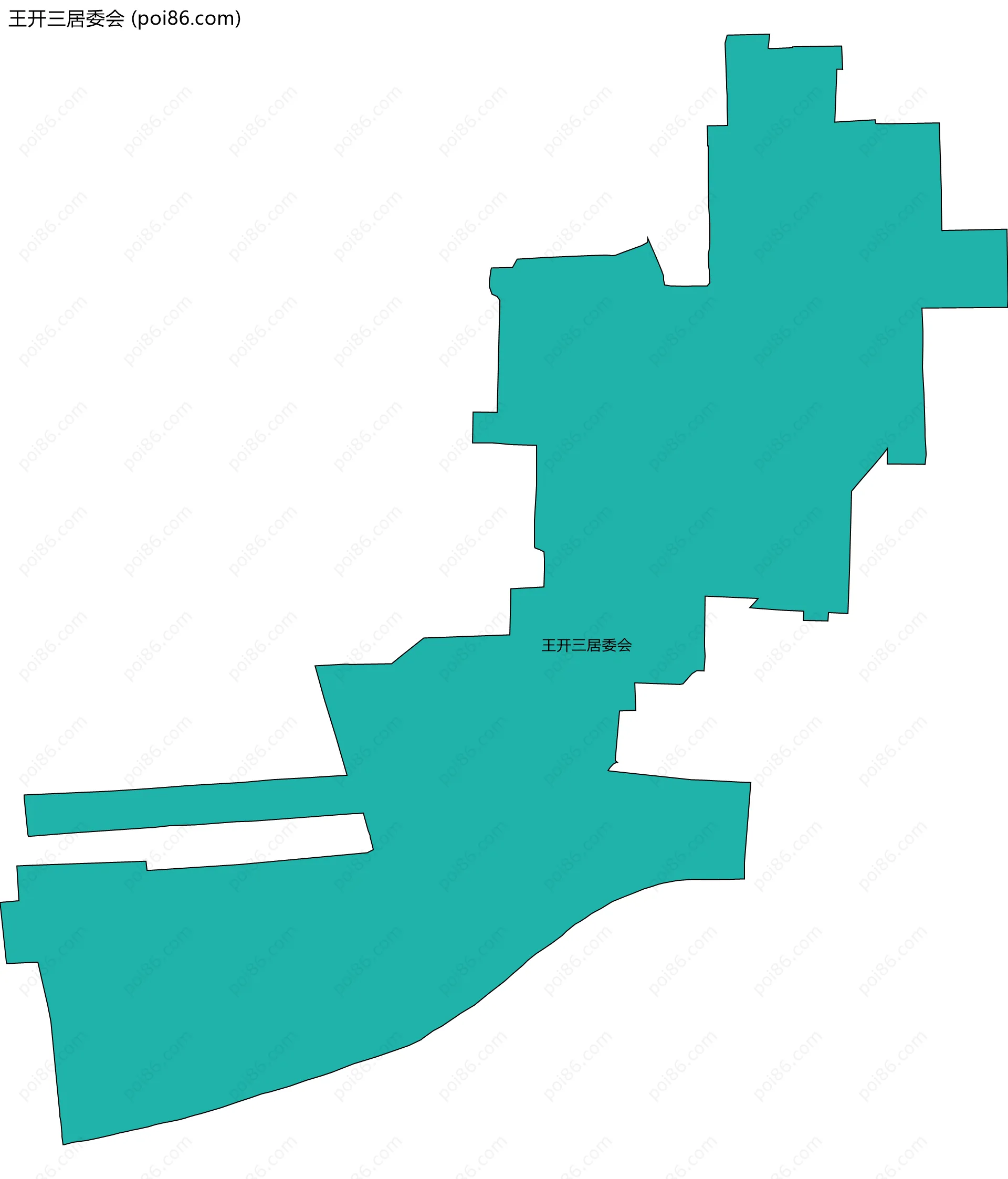 王开三居委会边界地图