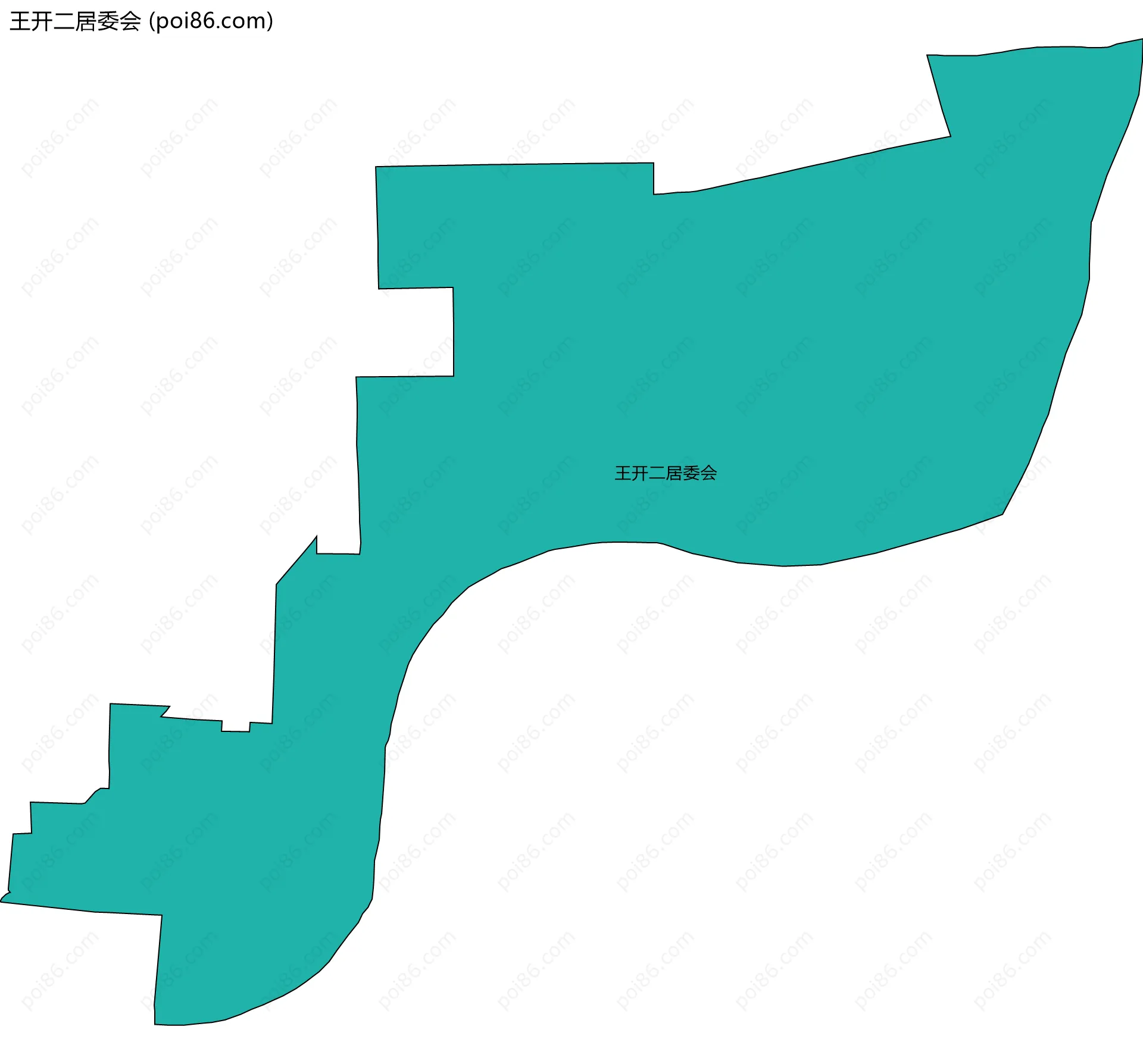 王开二居委会边界地图