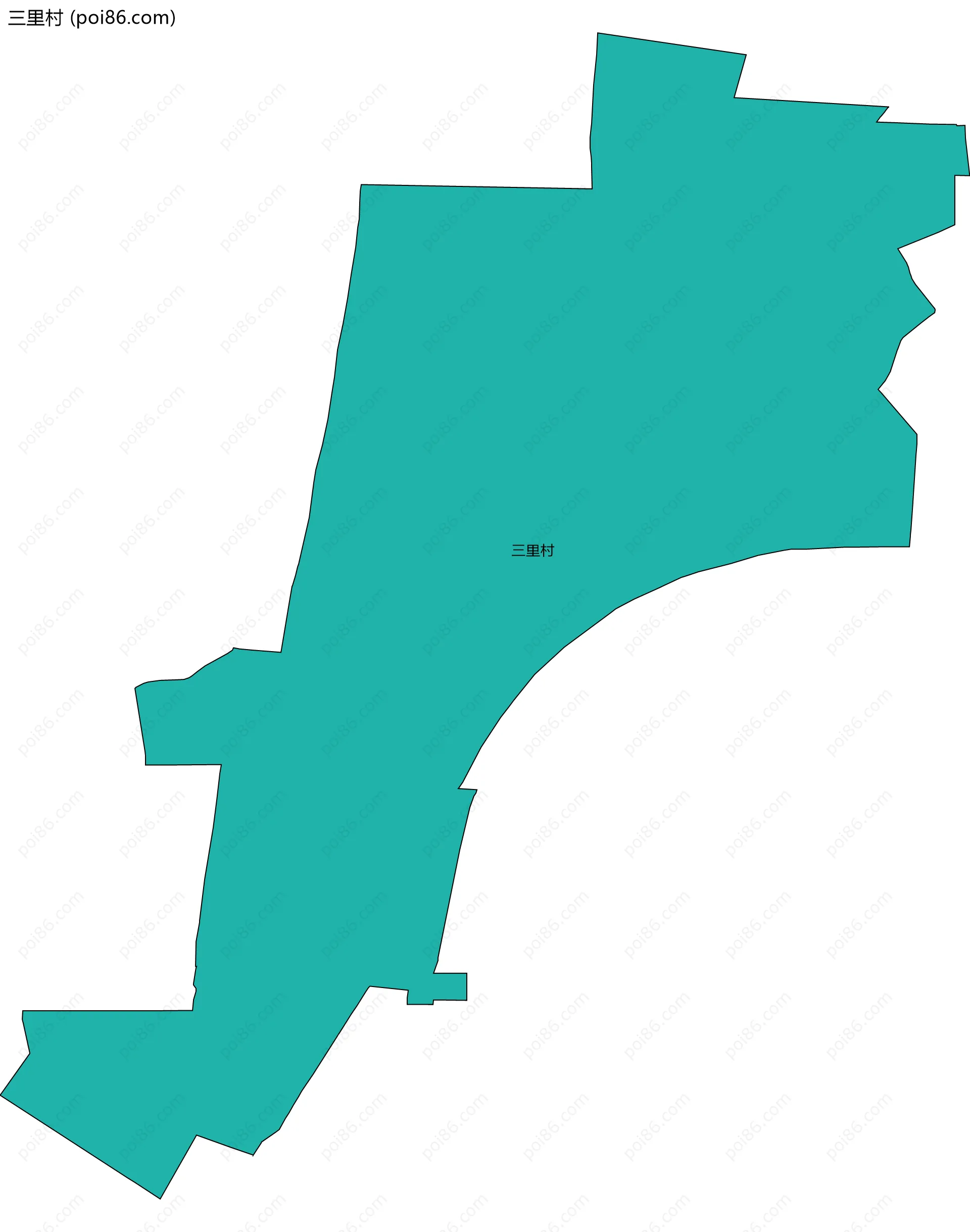 三里村边界地图