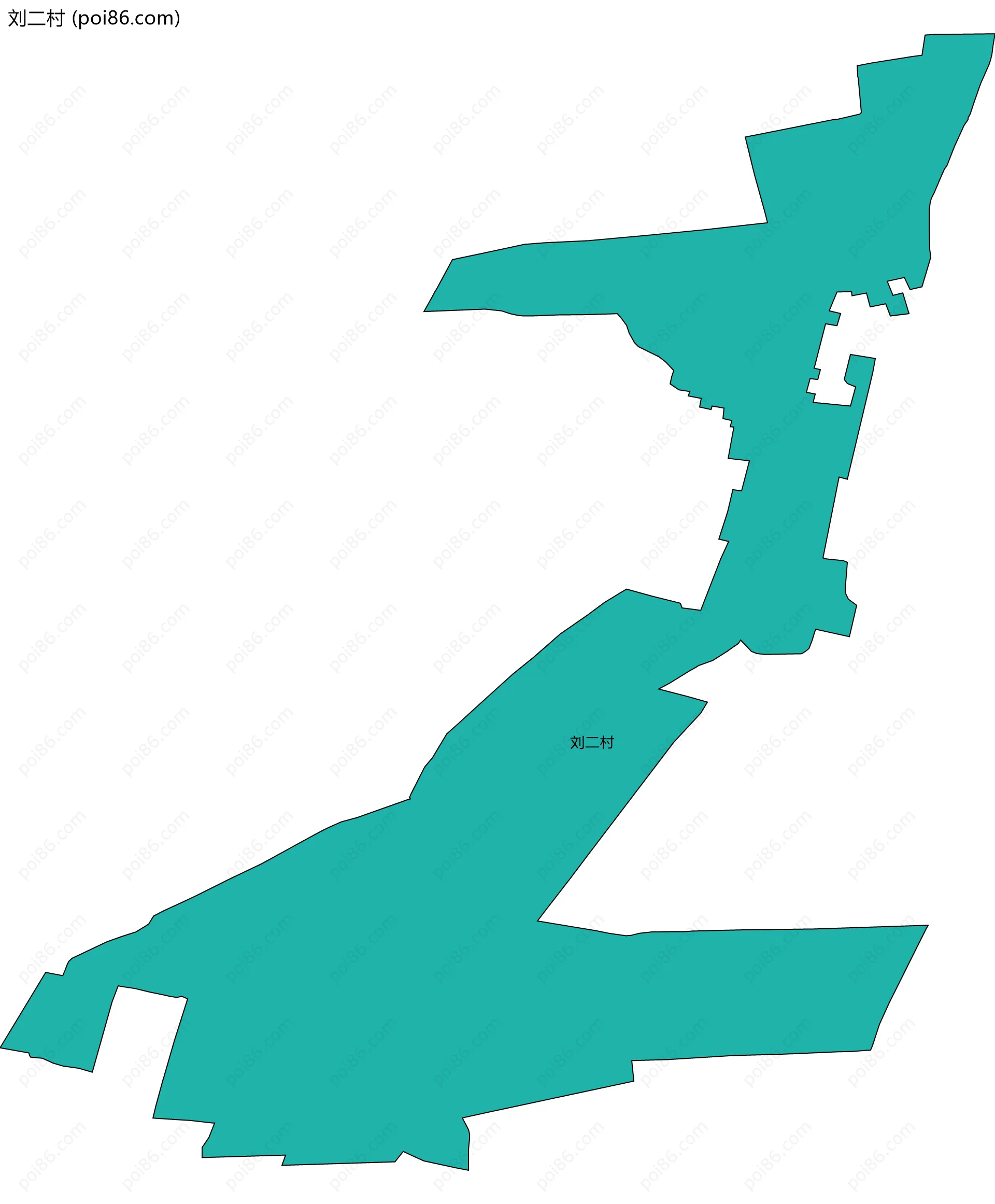 刘二村边界地图