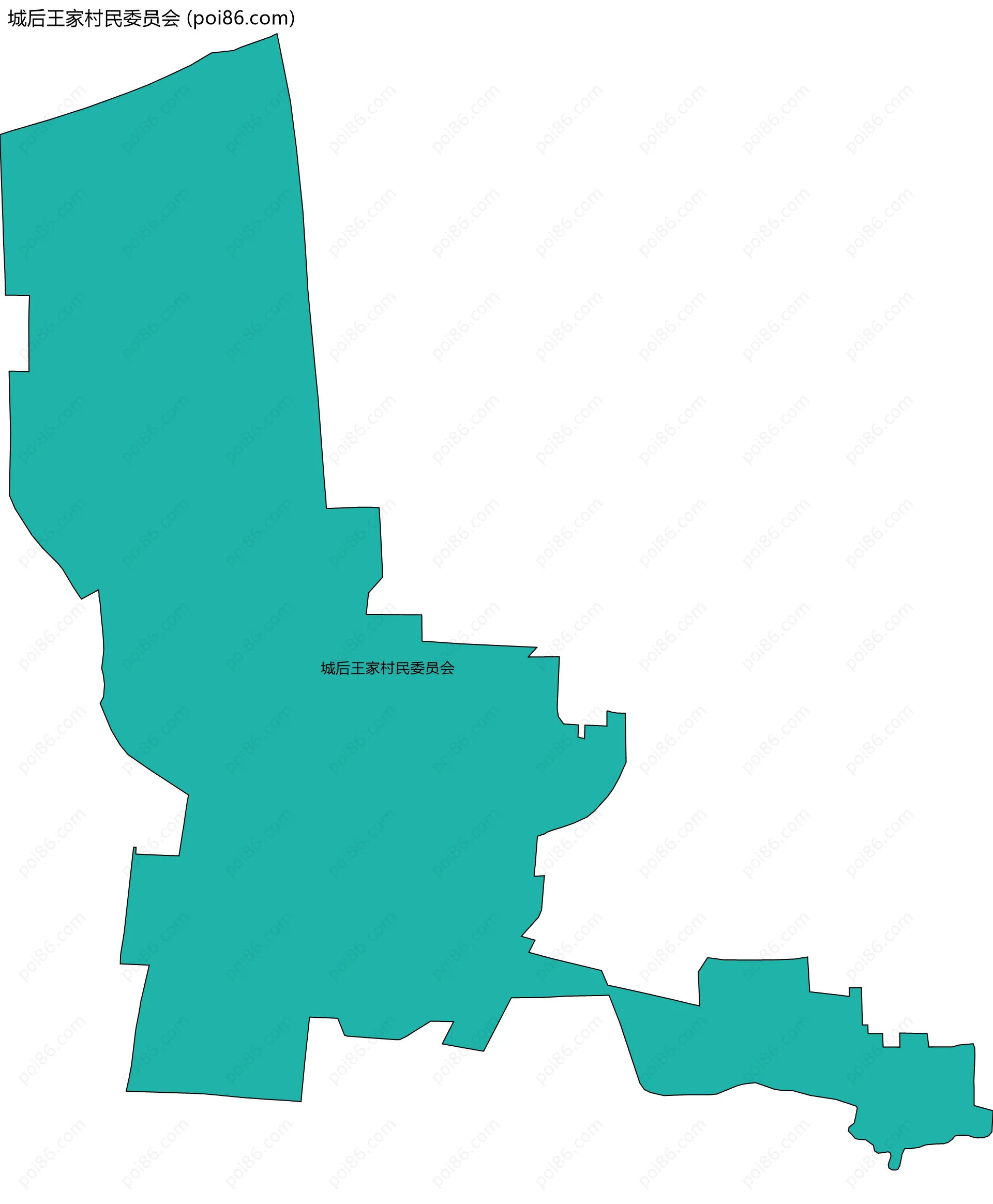 城后王家村民委员会边界地图