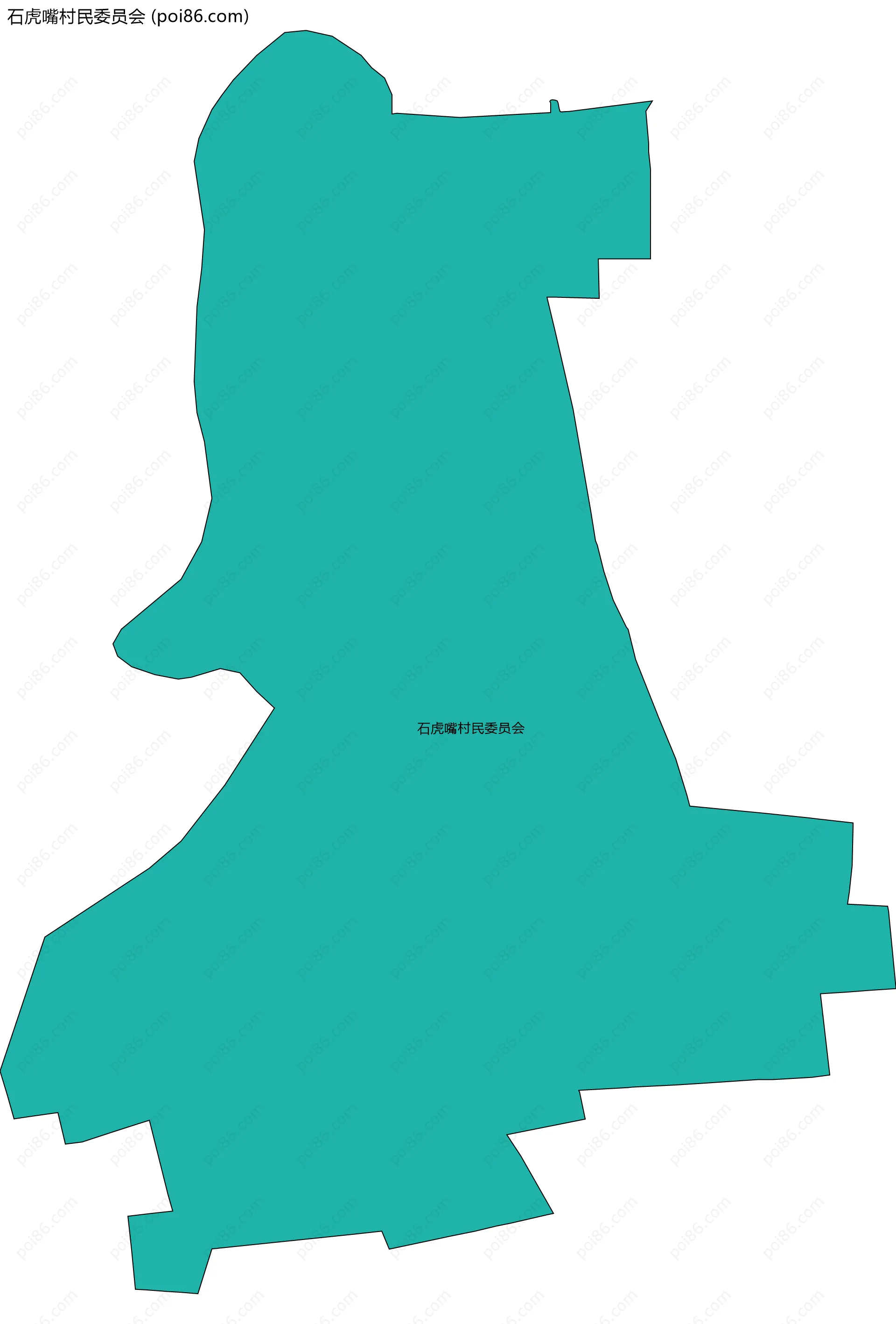石虎嘴村民委员会边界地图