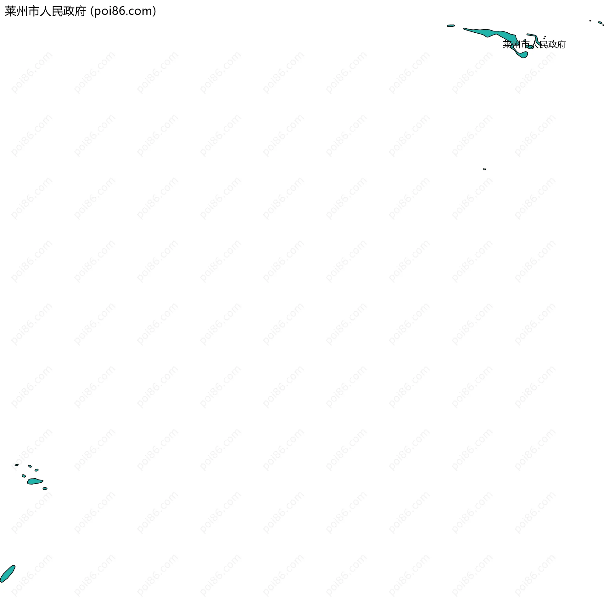 莱州市人民政府边界地图(五级行政区划)