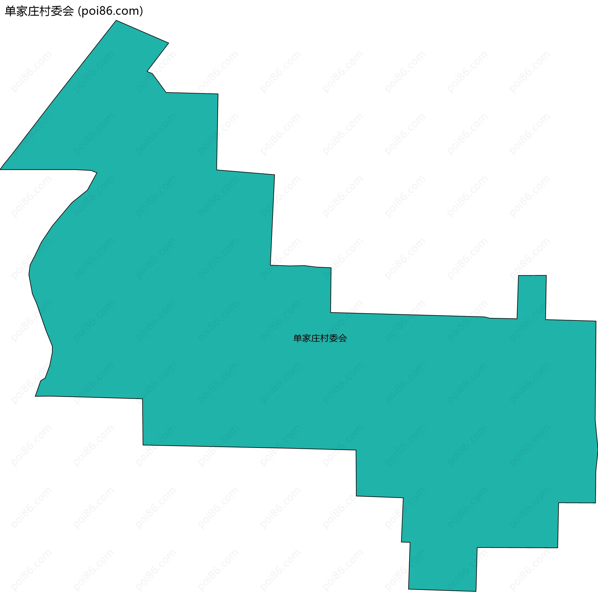 单家庄村委会边界地图