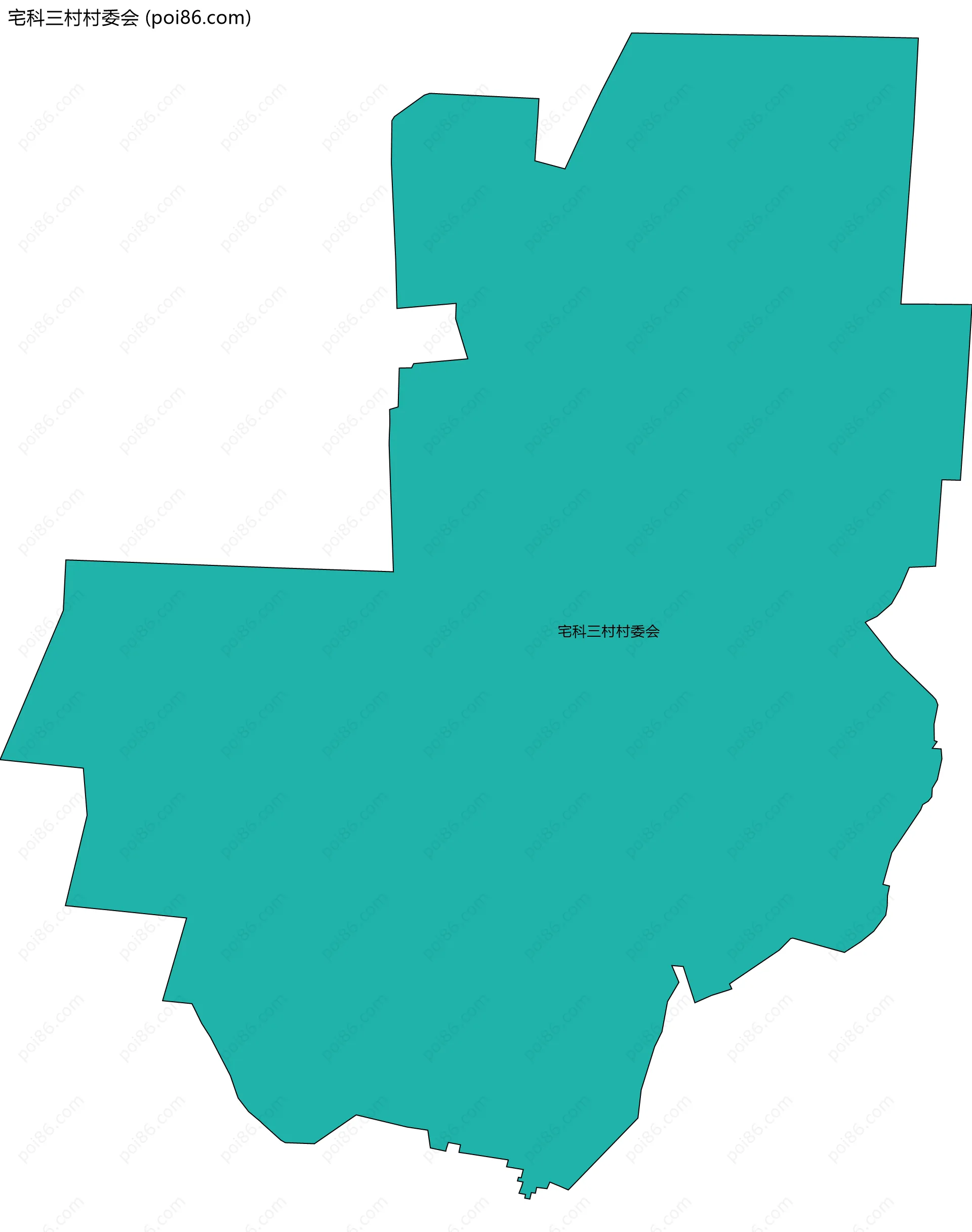 宅科三村村委会边界地图