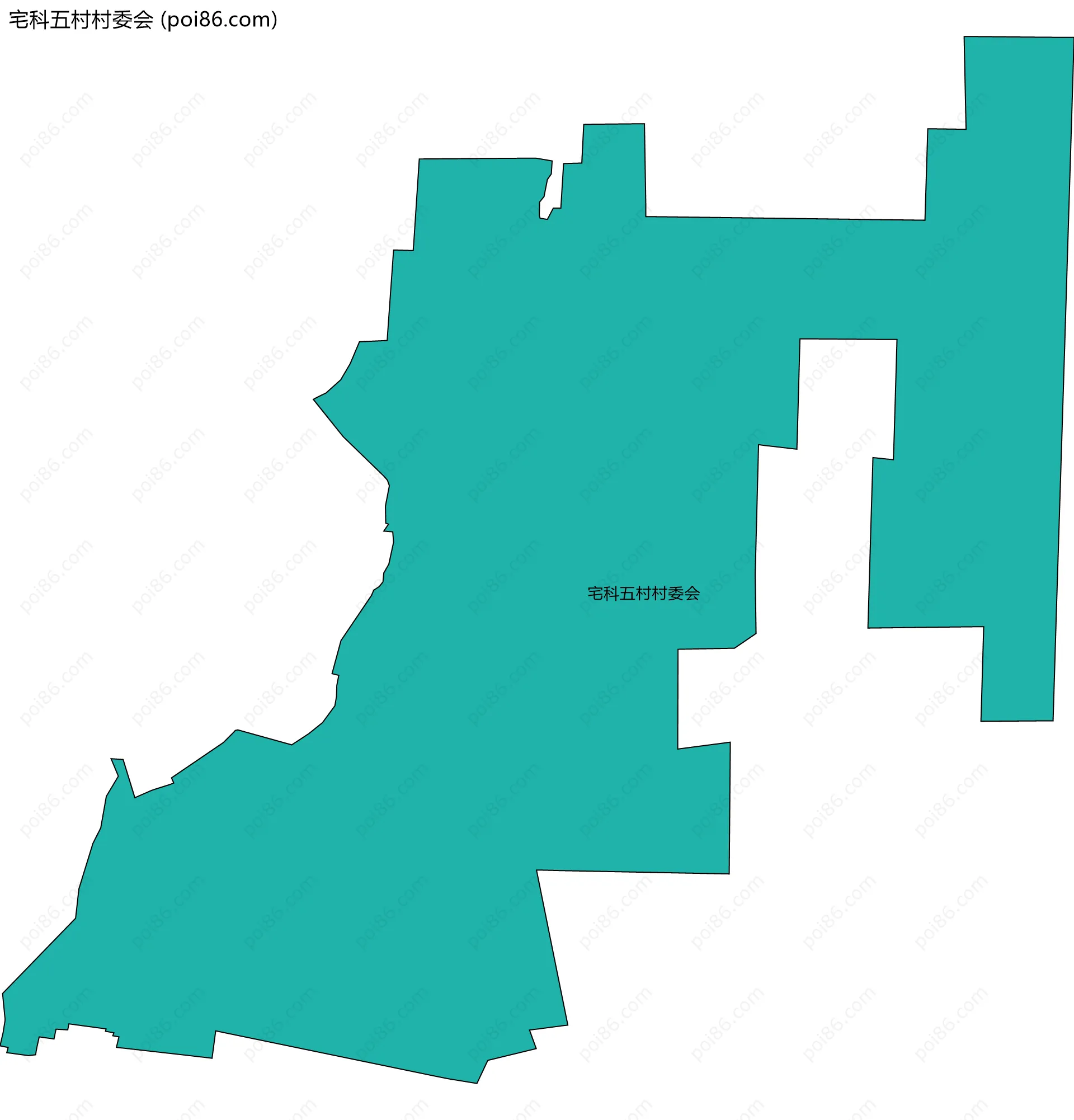 宅科五村村委会边界地图
