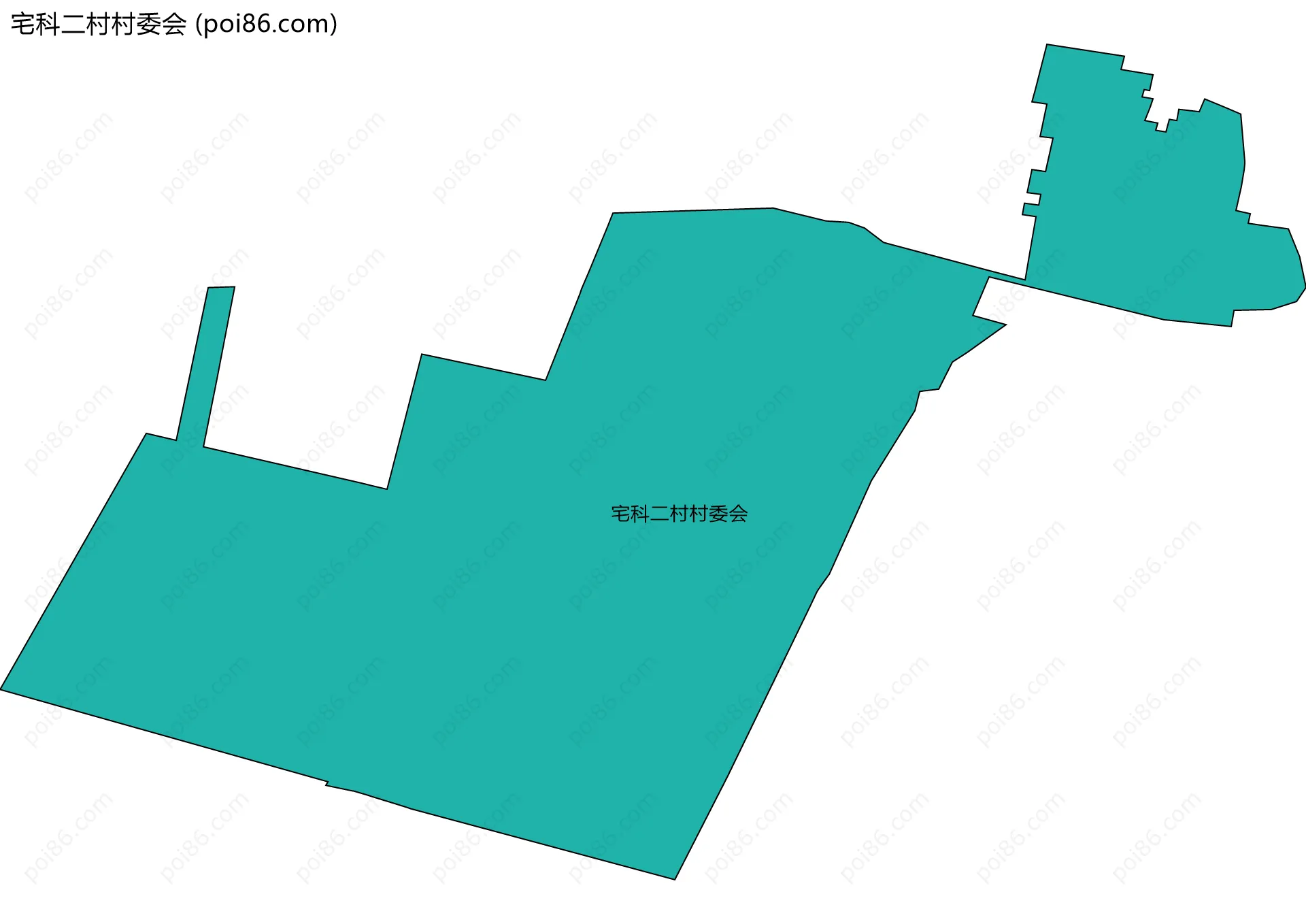 宅科二村村委会边界地图