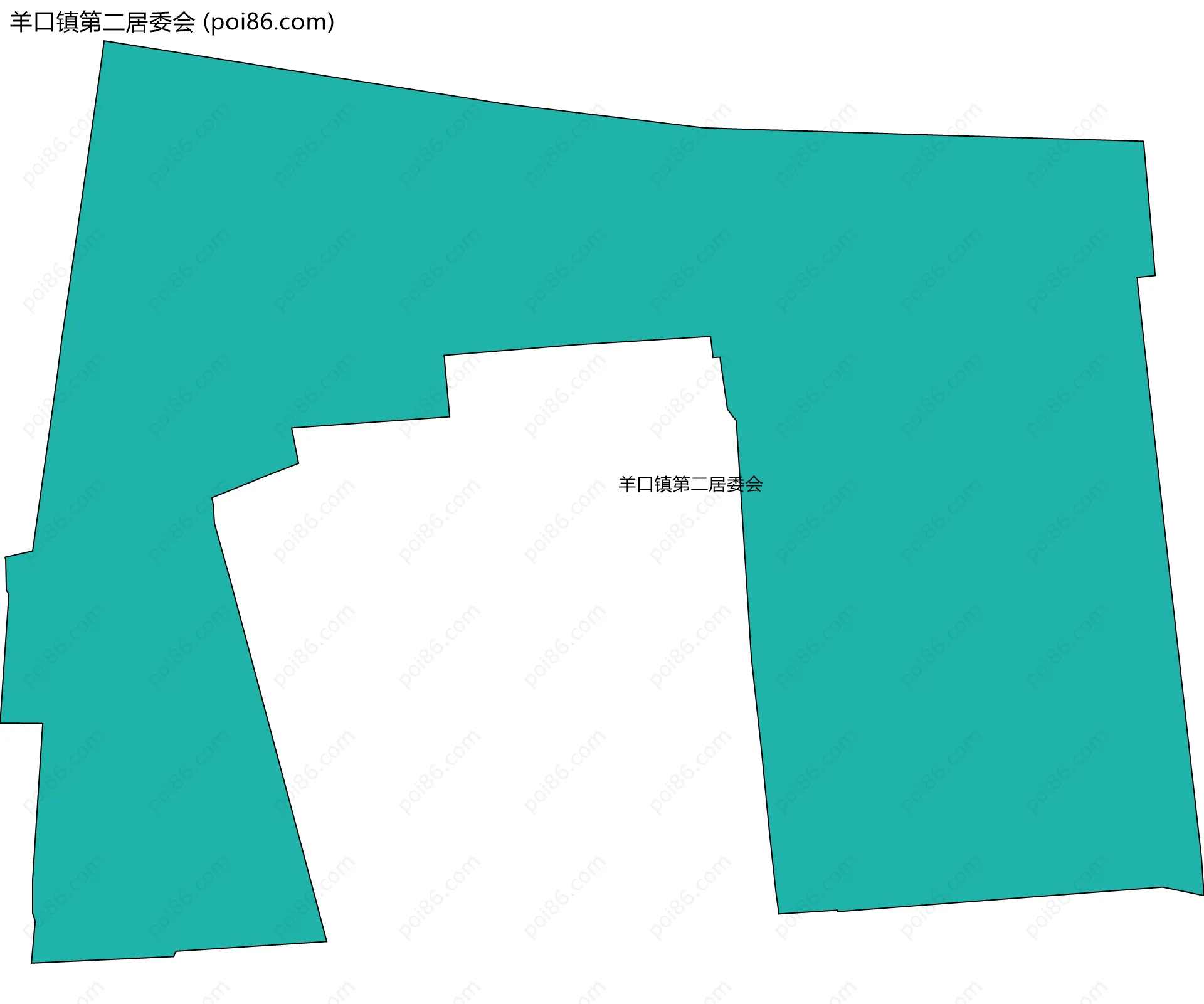 羊口镇第二居委会边界地图