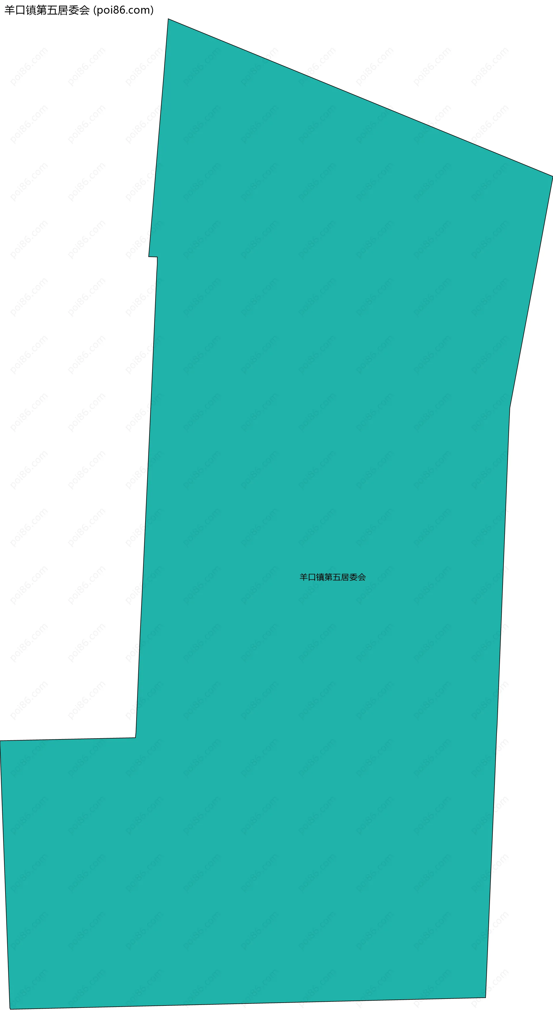 羊口镇第五居委会边界地图