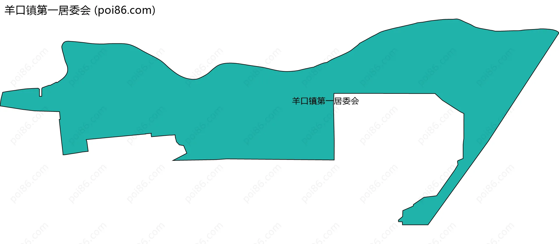 羊口镇第一居委会边界地图