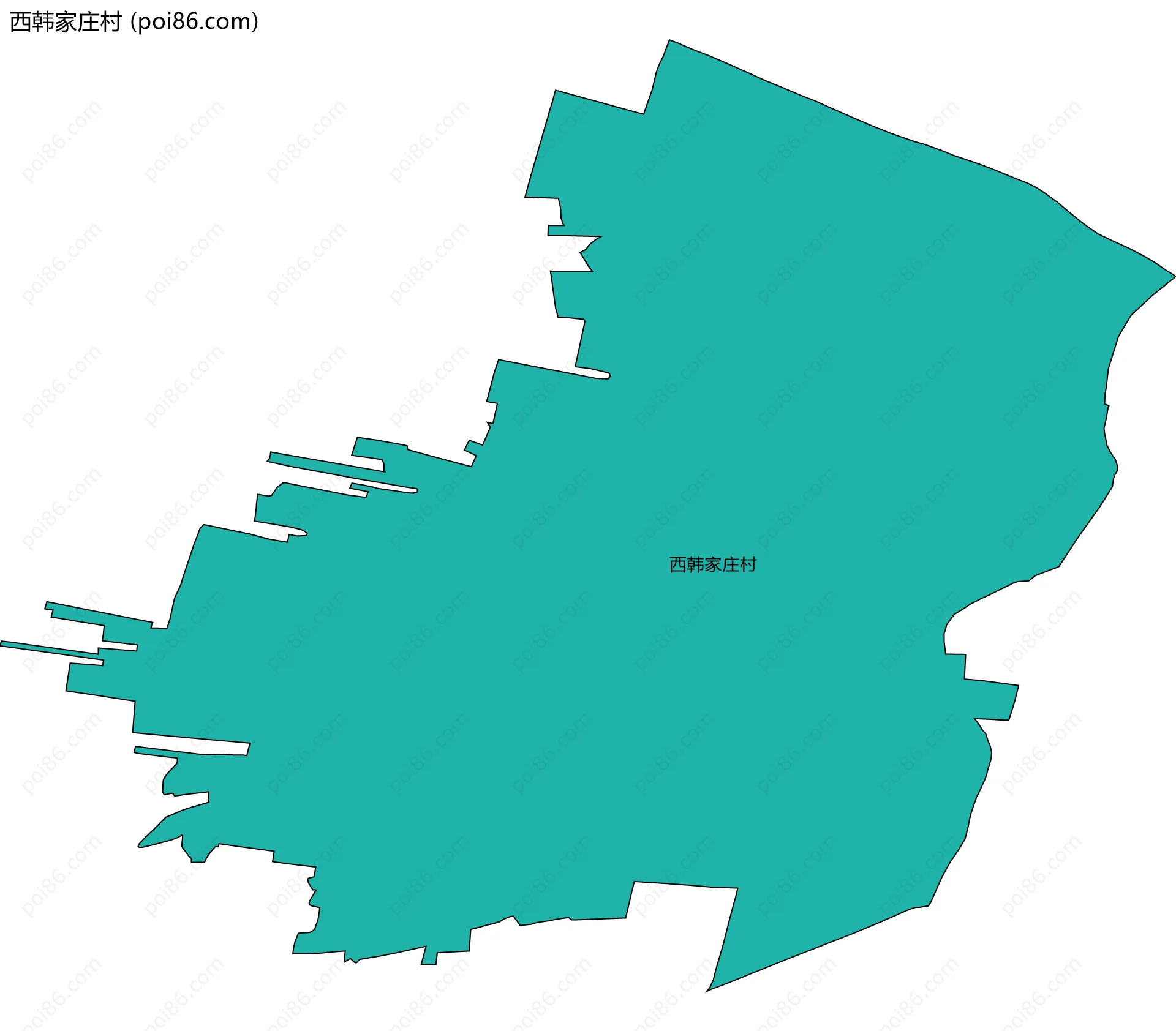 西韩家庄村边界地图