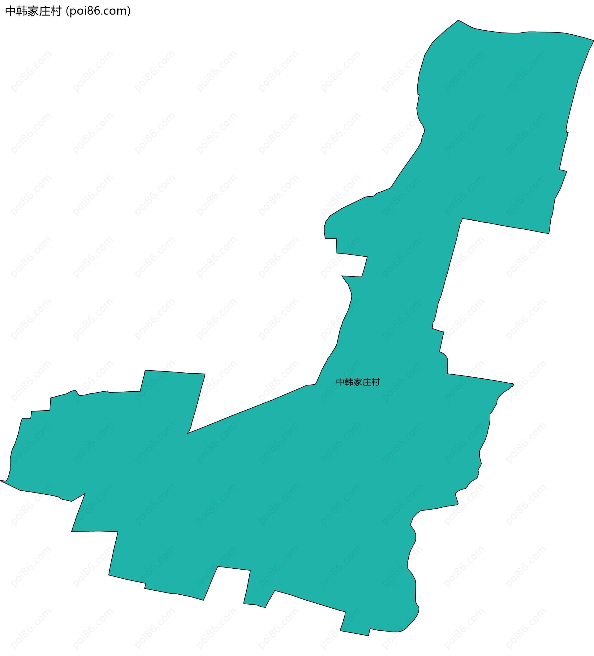 中韩家庄村边界地图