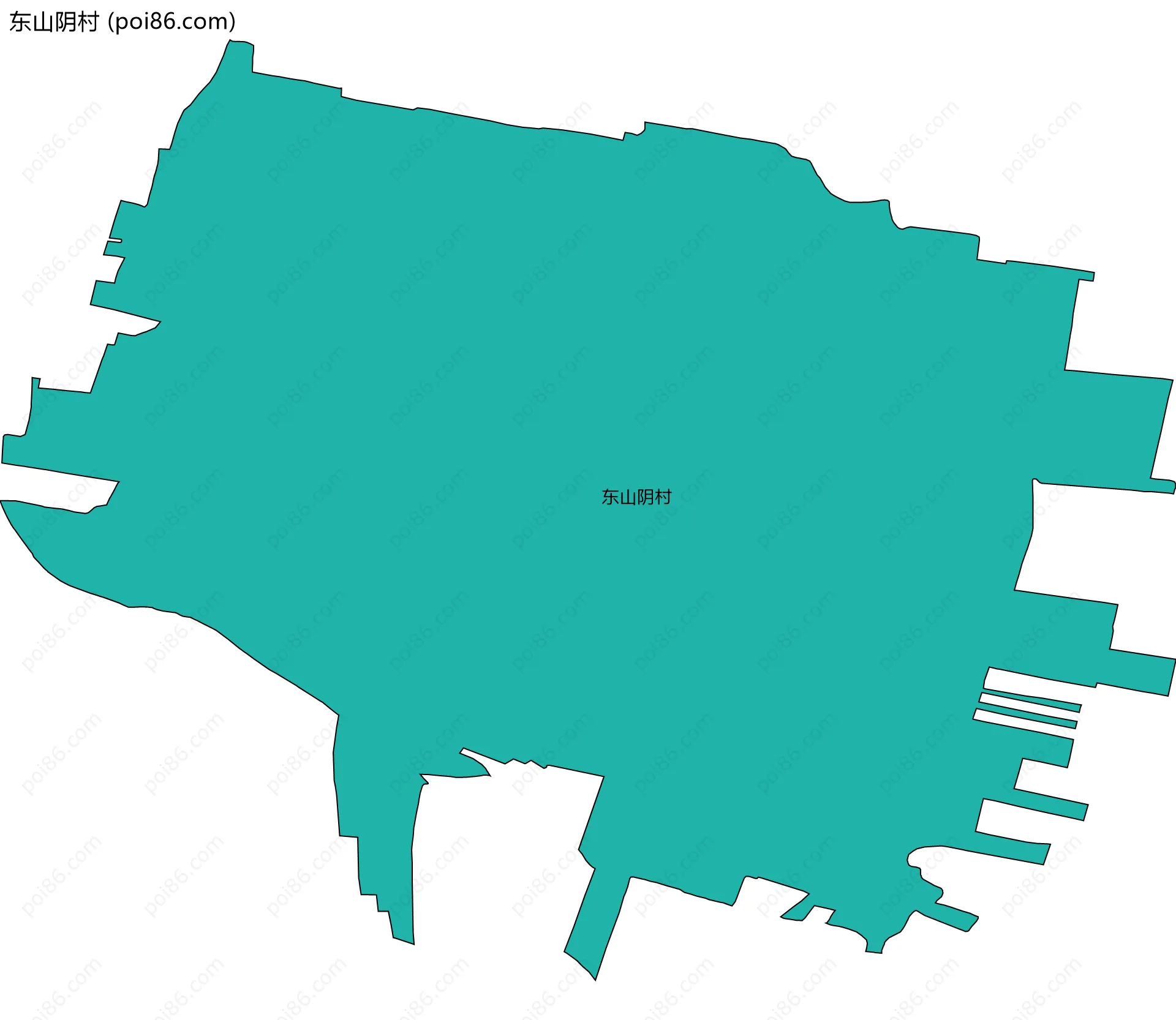 东山阴村边界地图