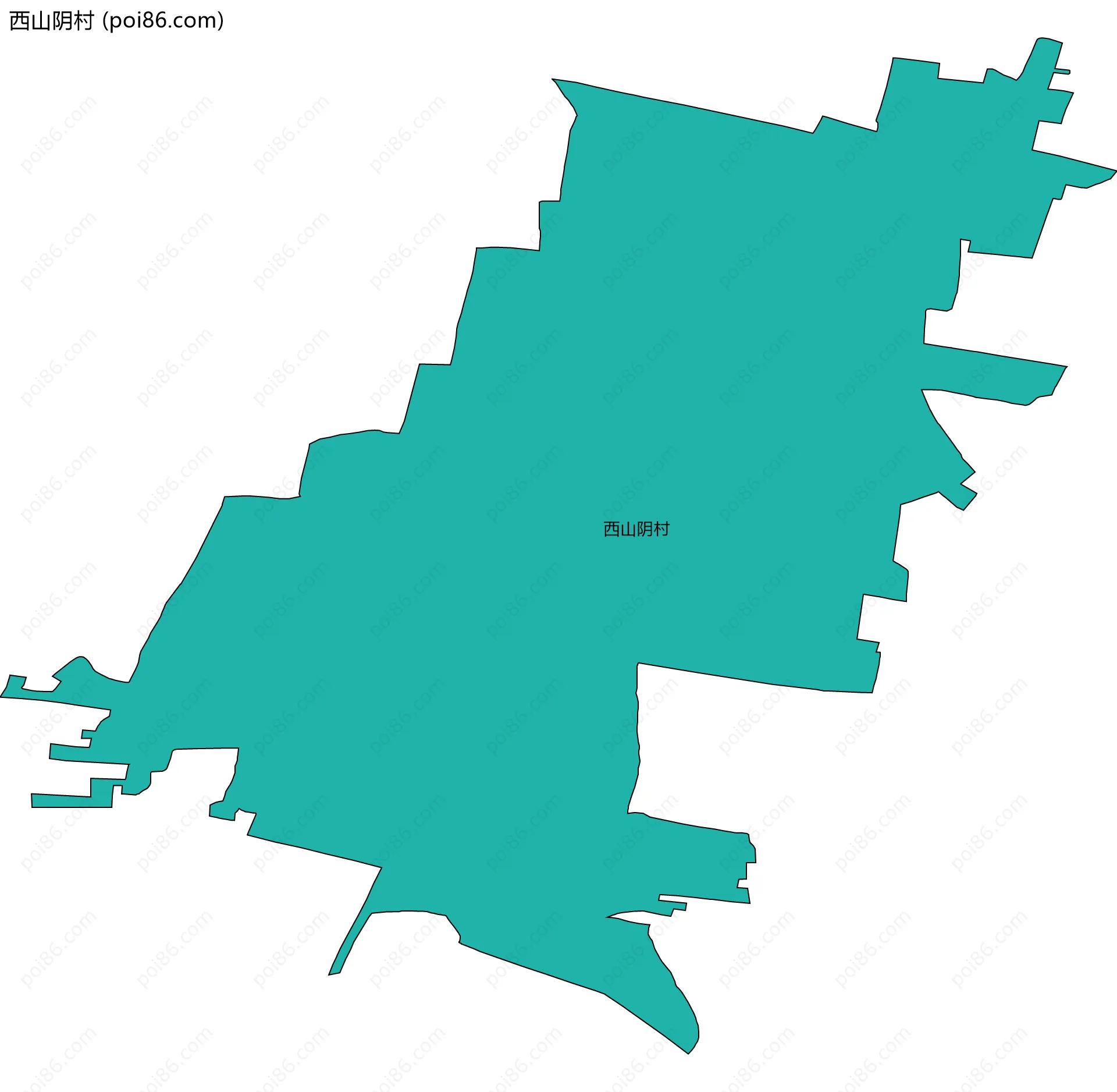 西山阴村边界地图