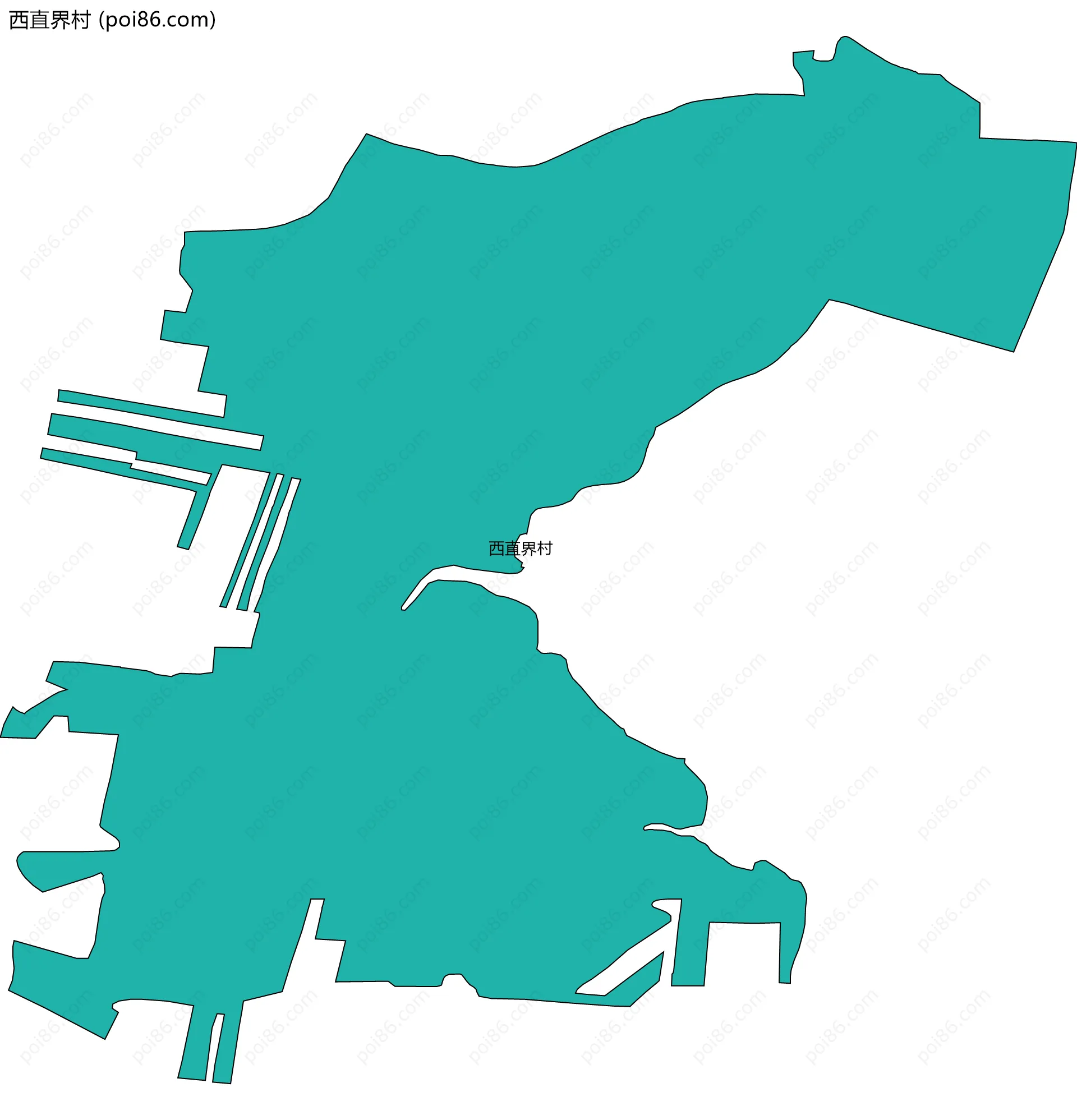 西直界村边界地图