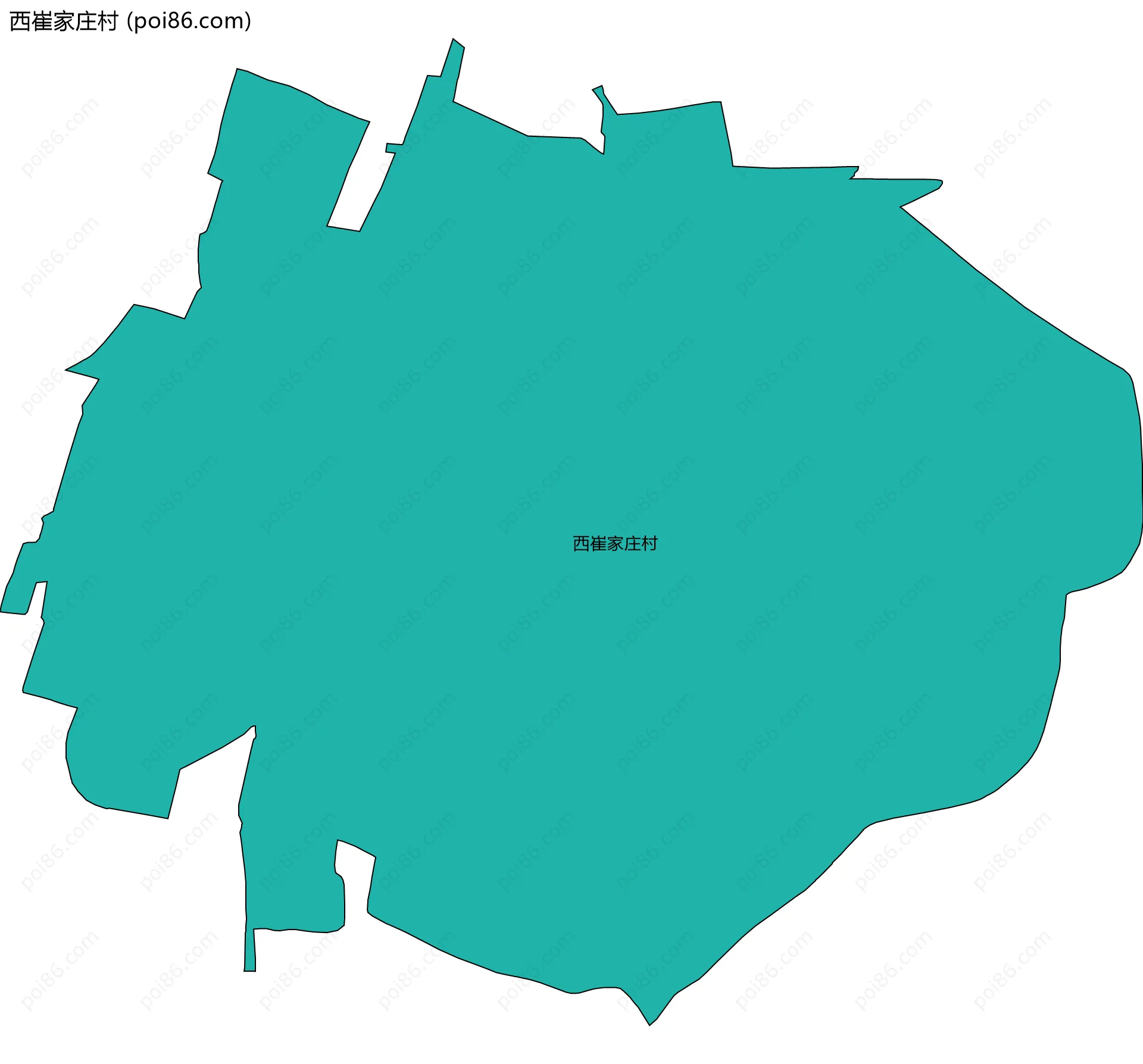 西崔家庄村边界地图