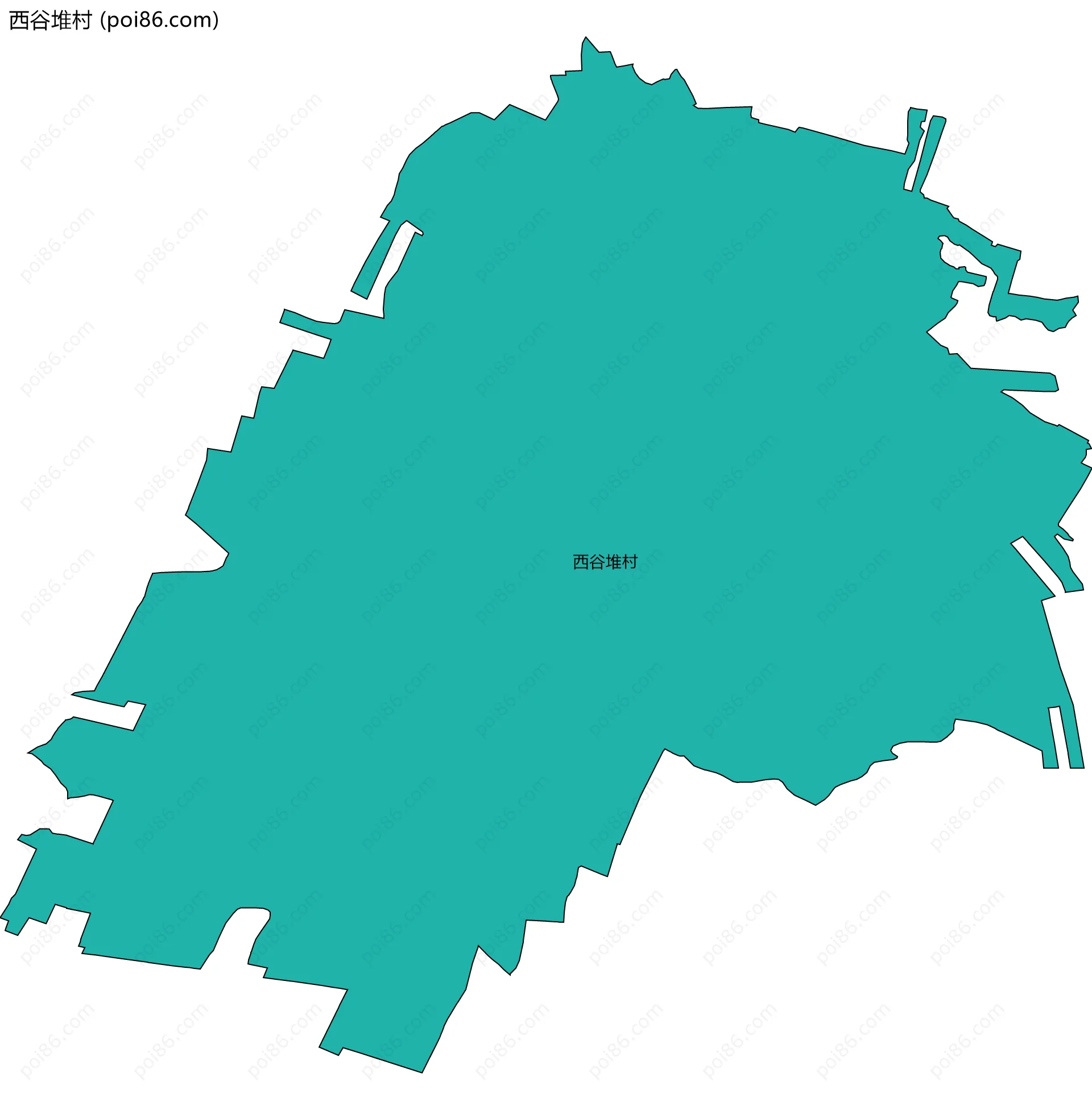 西谷堆村边界地图