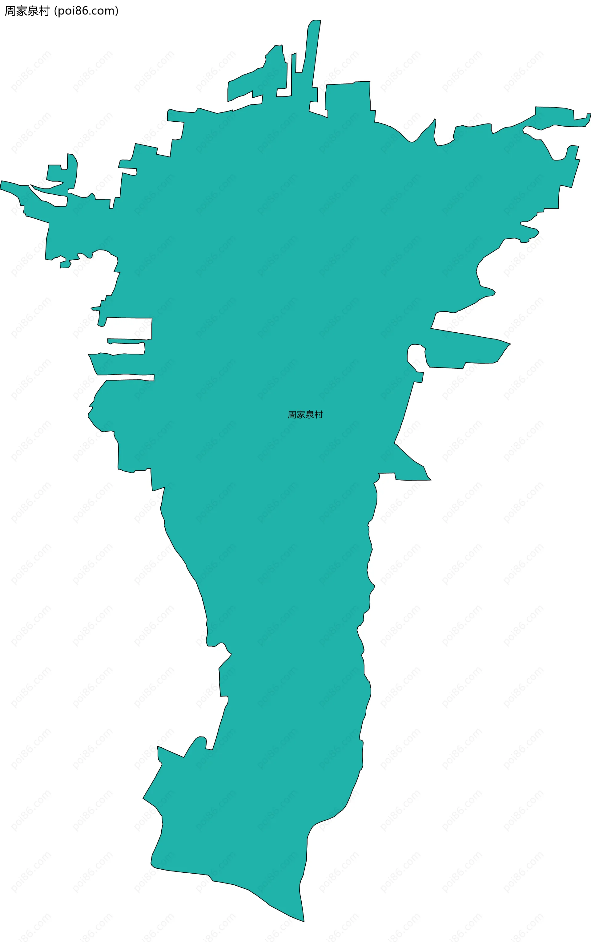 周家泉村边界地图