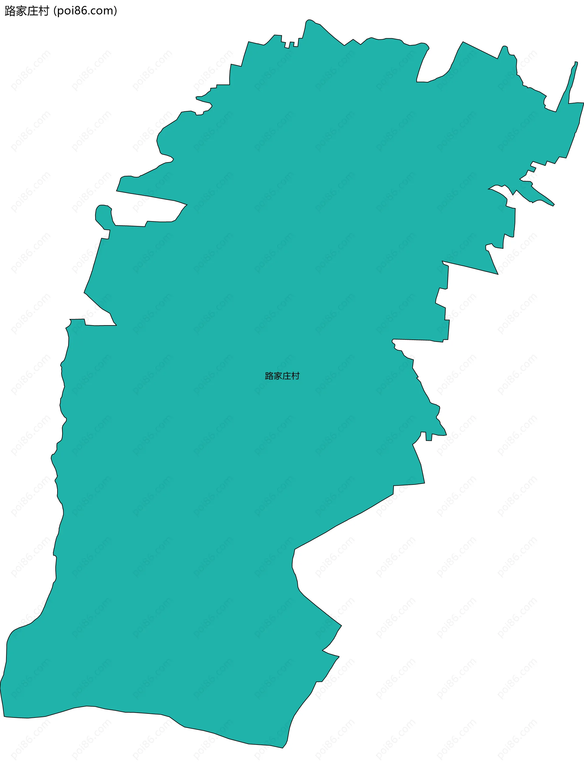 路家庄村边界地图