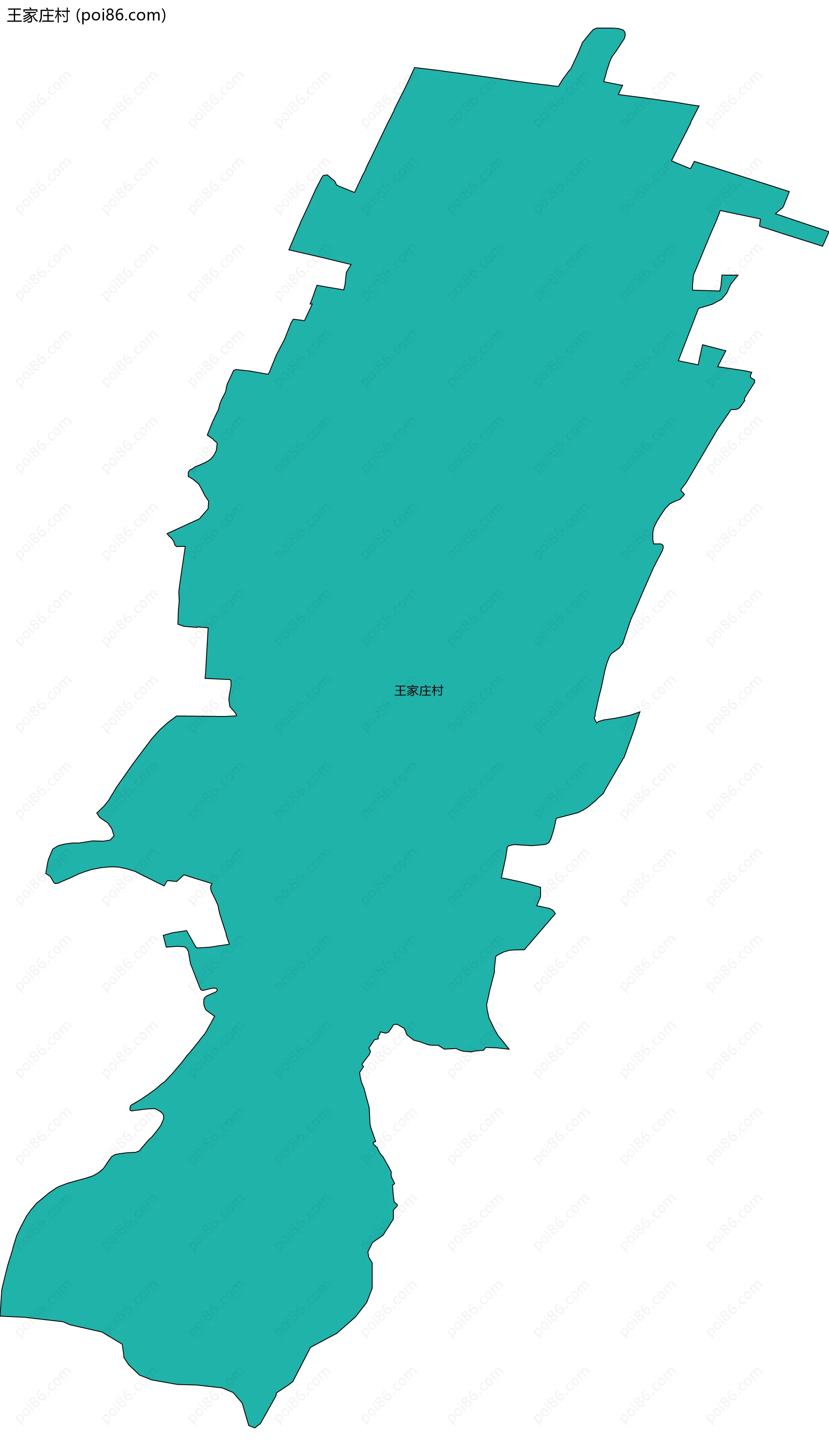 王家庄村边界地图