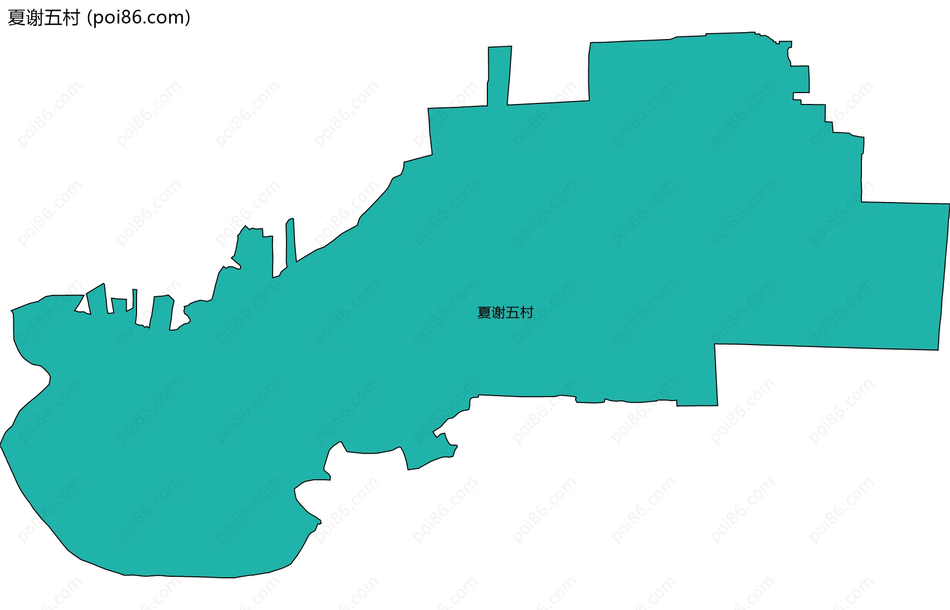 夏谢五村边界地图