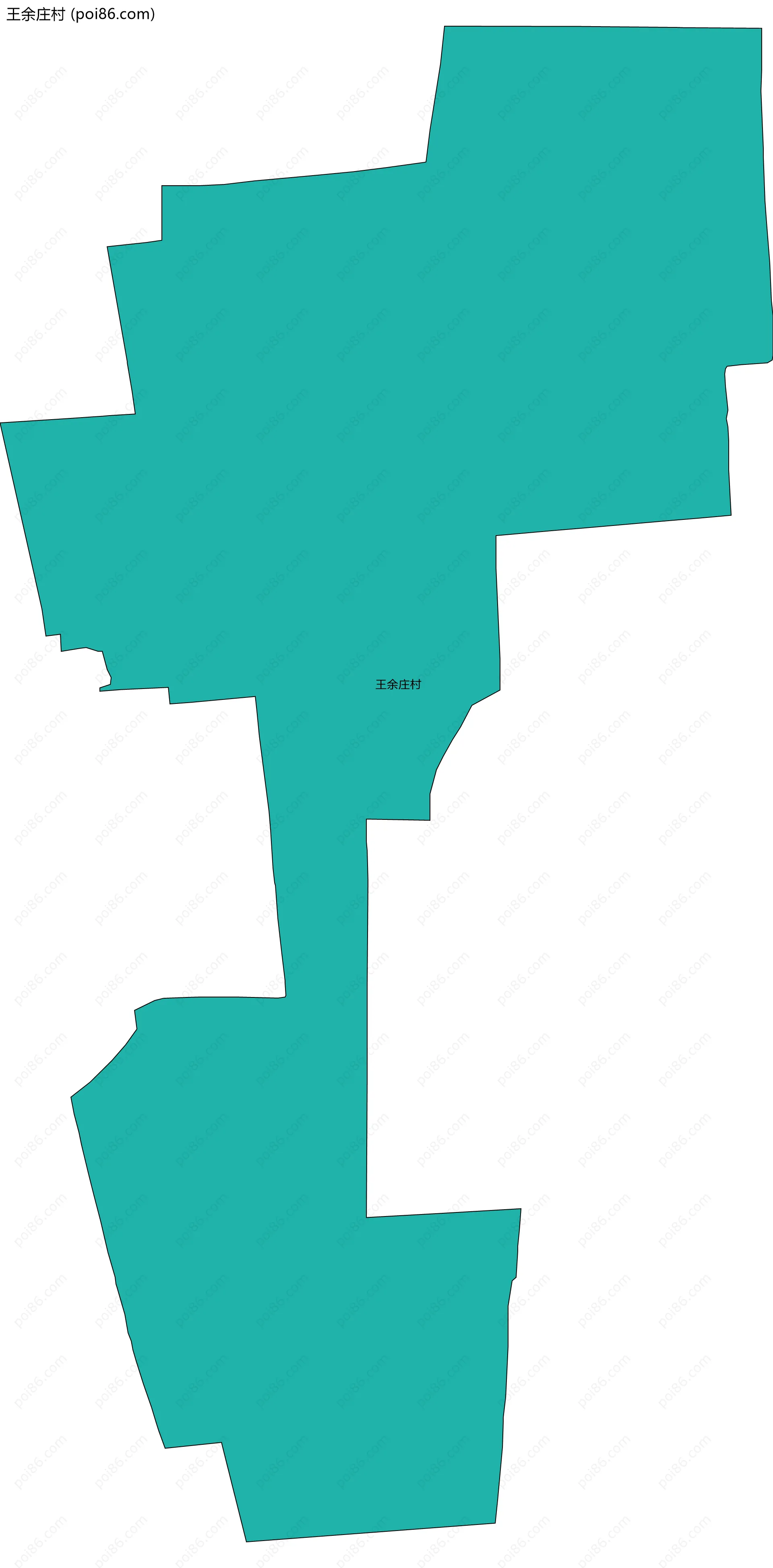 王余庄村边界地图