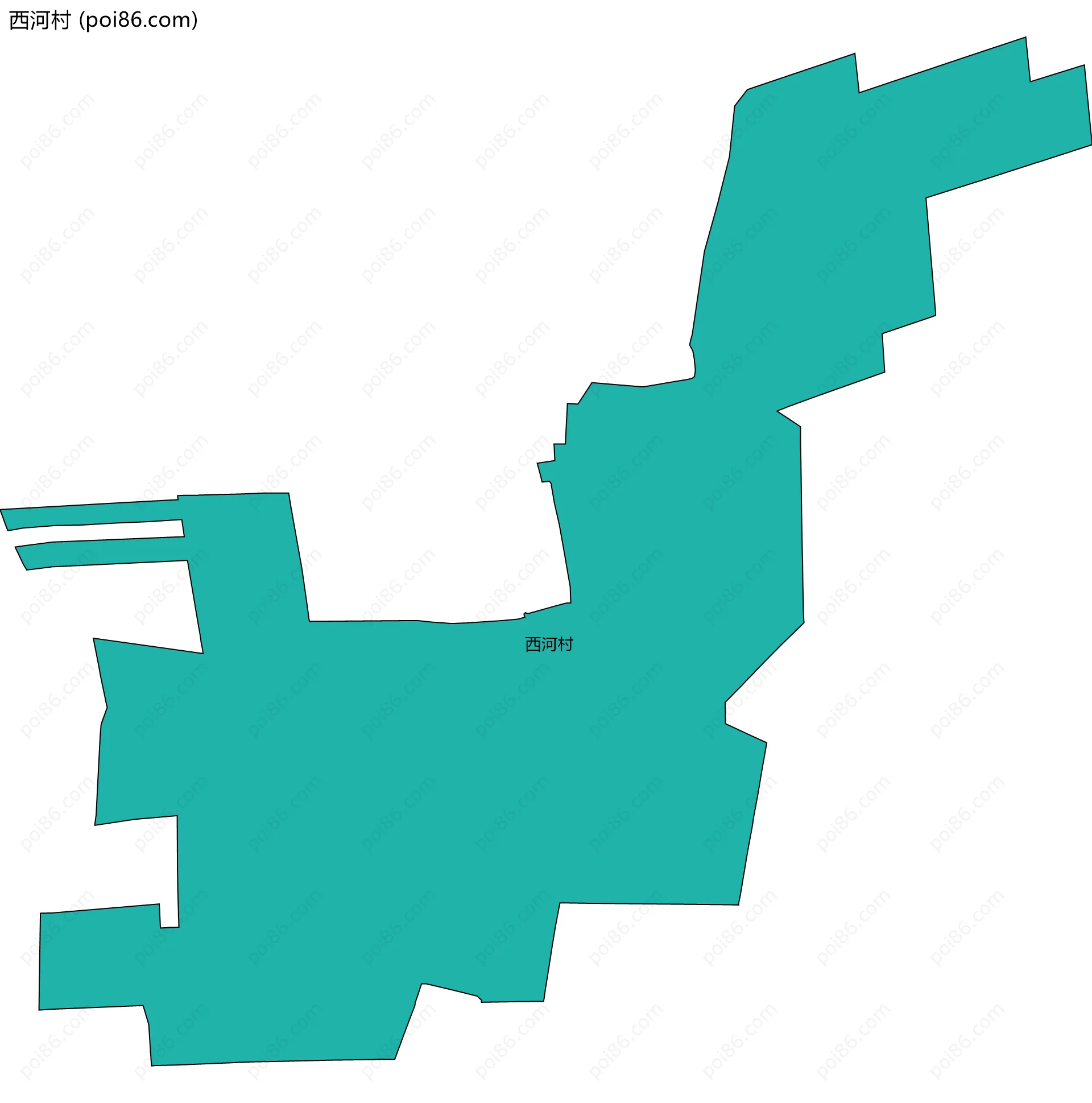 西河村边界地图