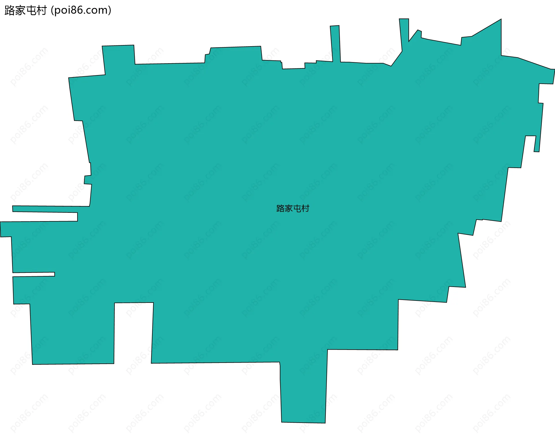 路家屯村边界地图
