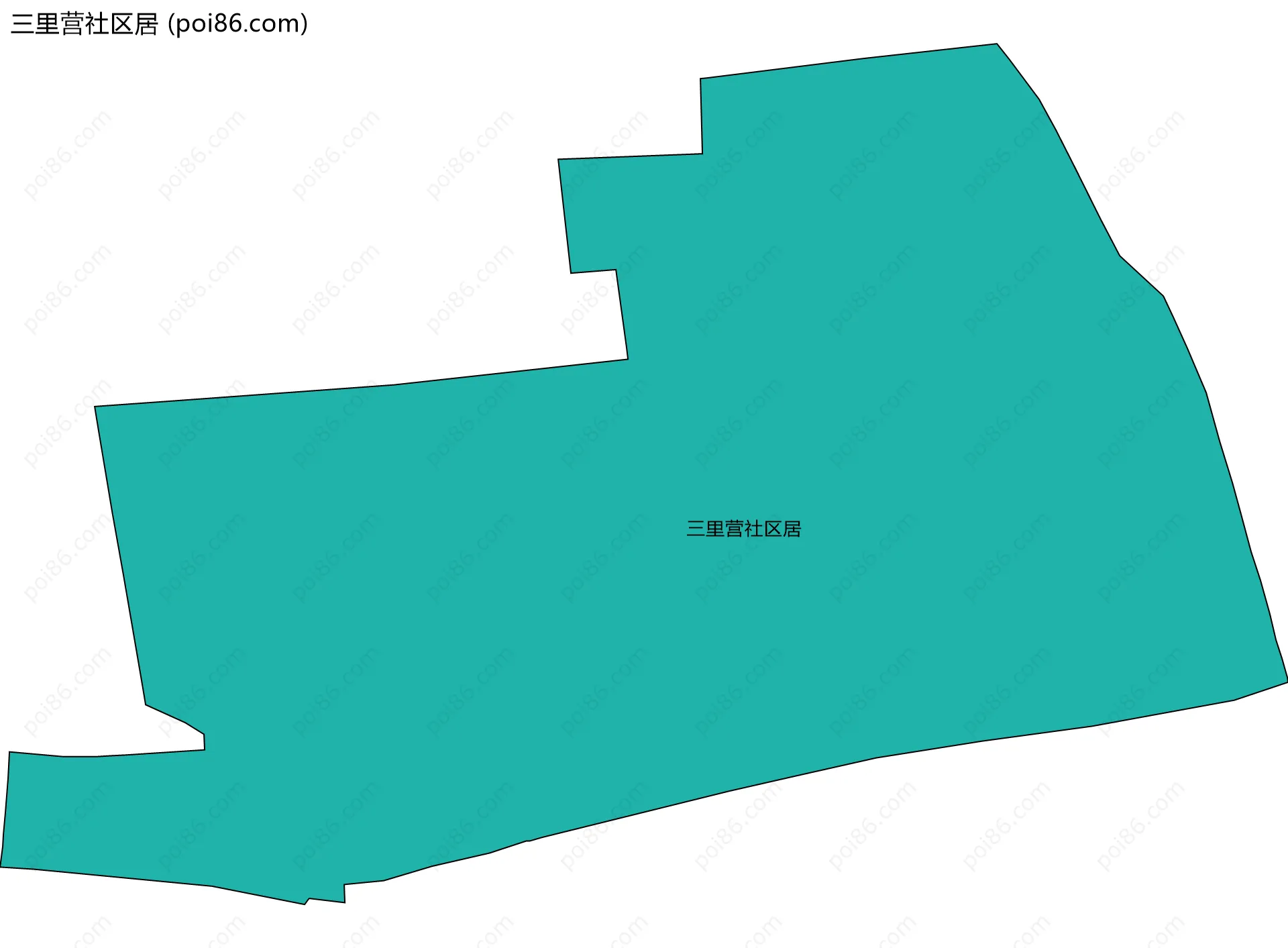 三里营社区居边界地图