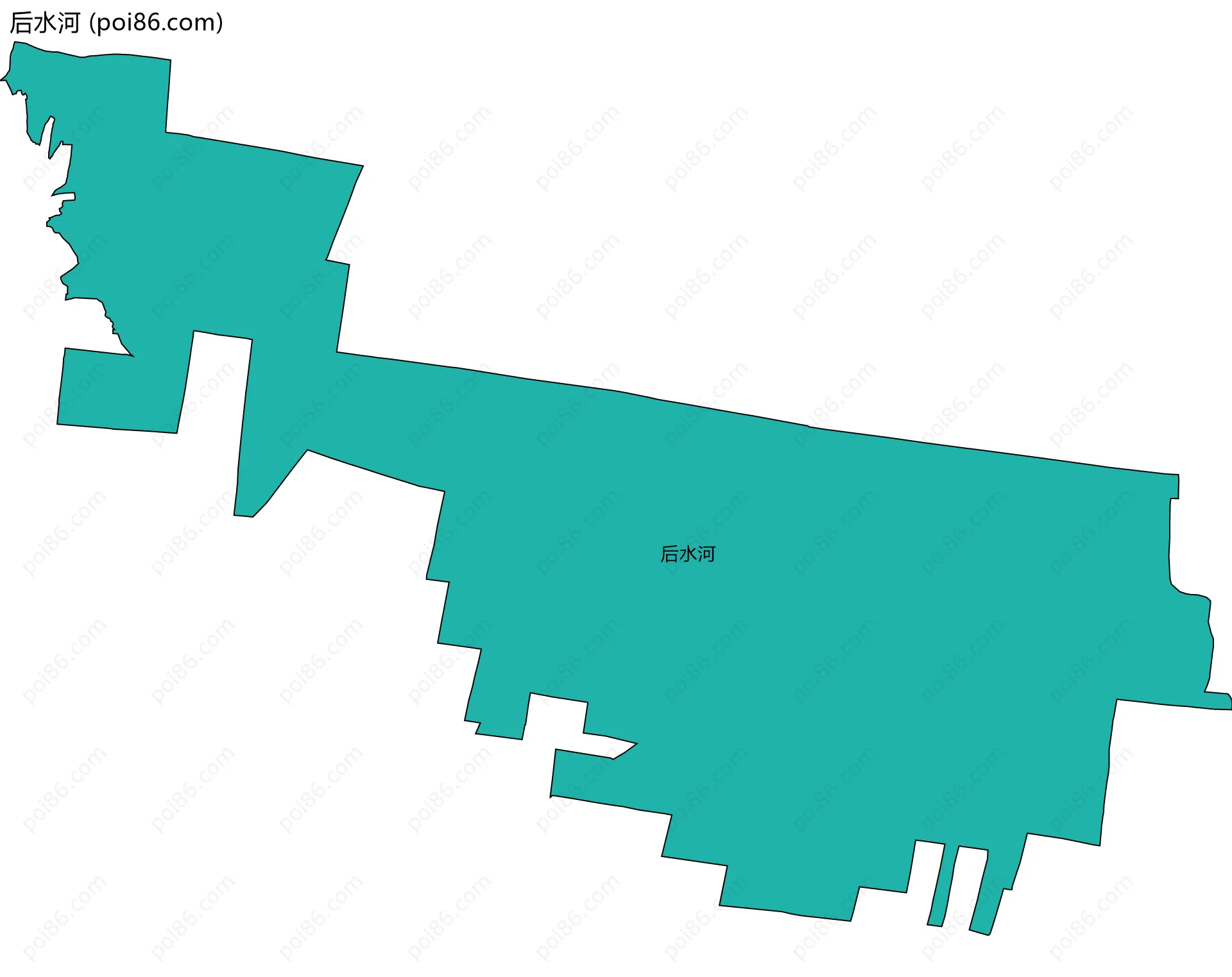 后水河边界地图