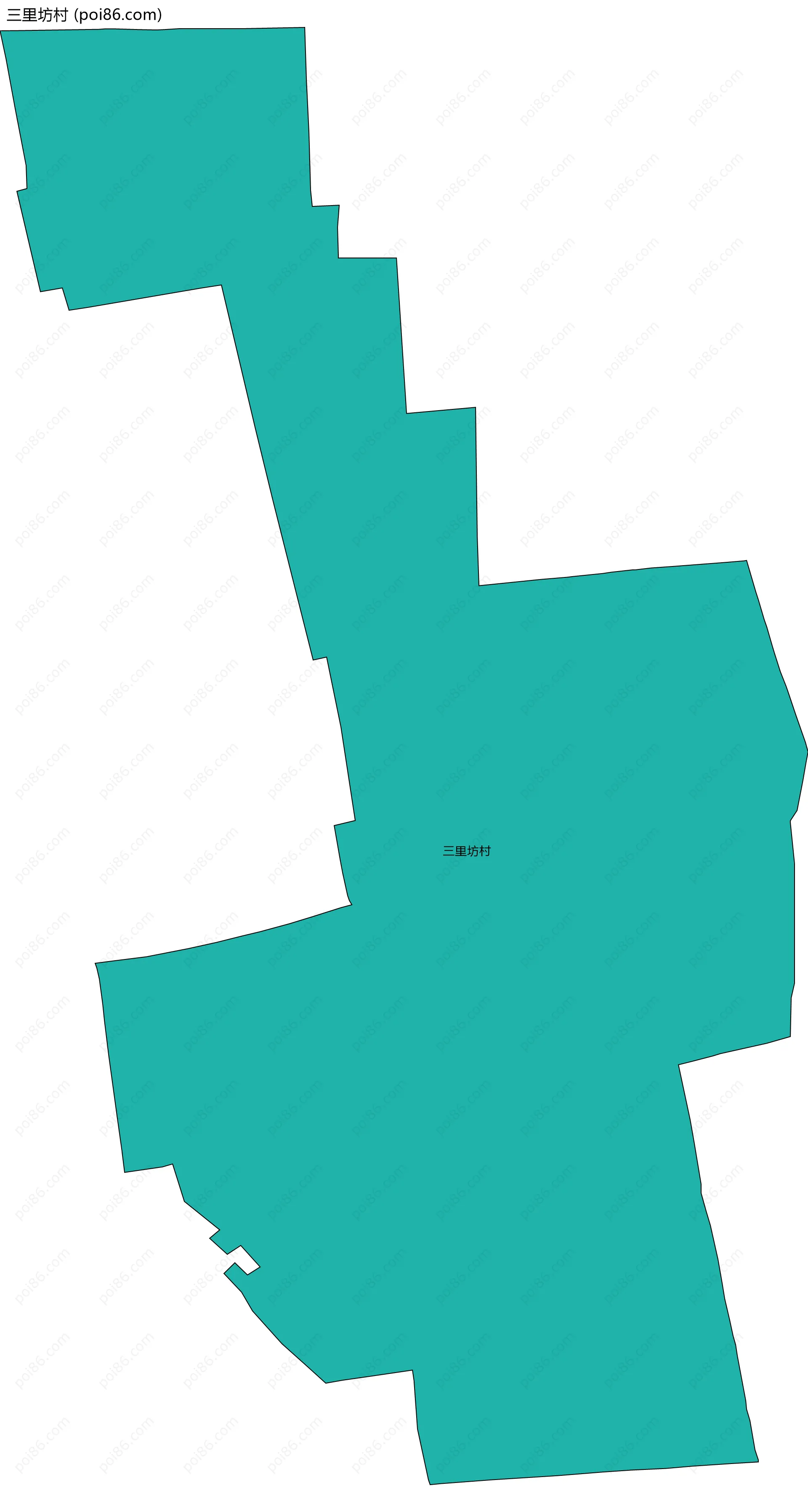 三里坊村边界地图