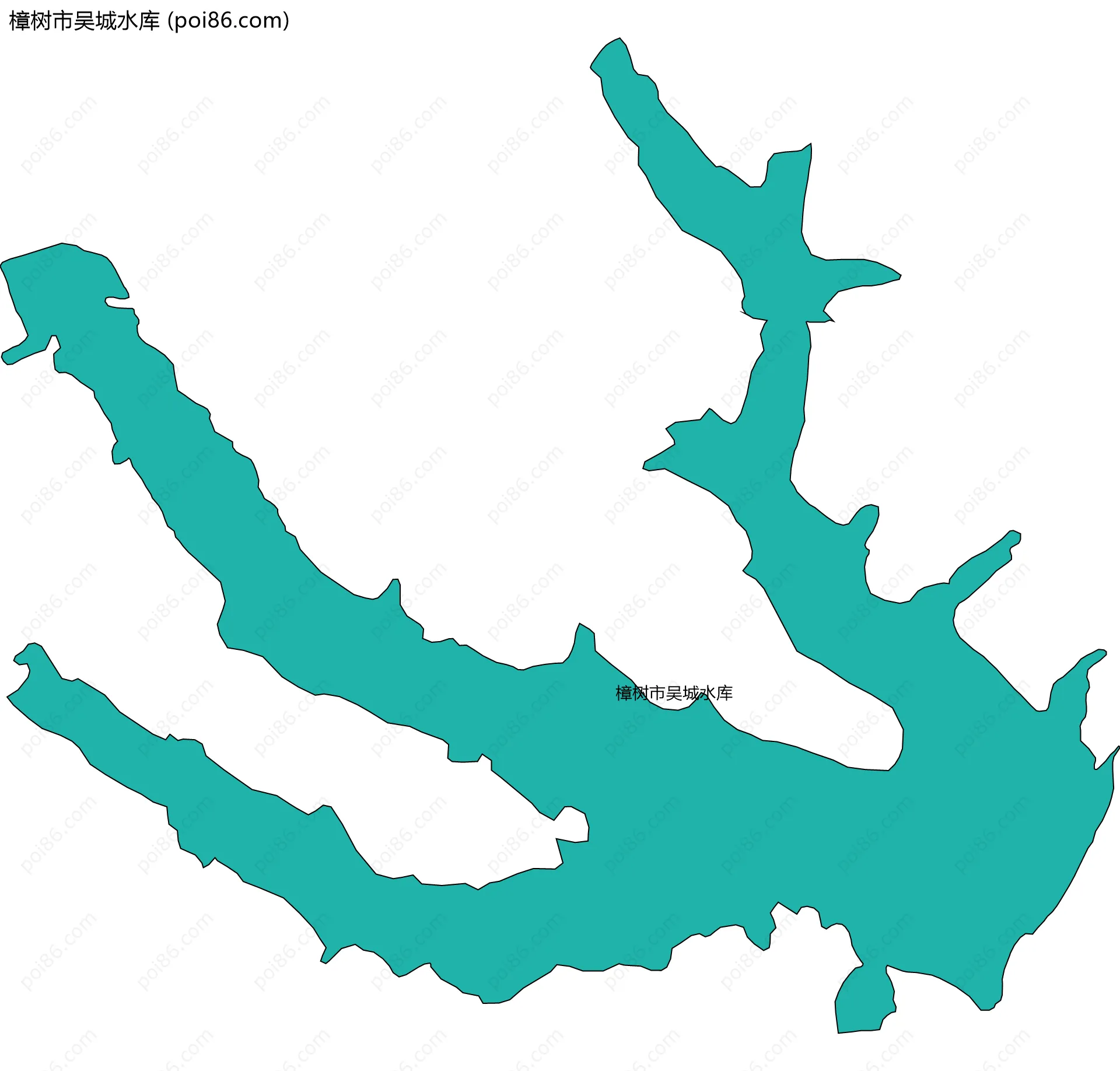 樟树市吴城水库边界地图