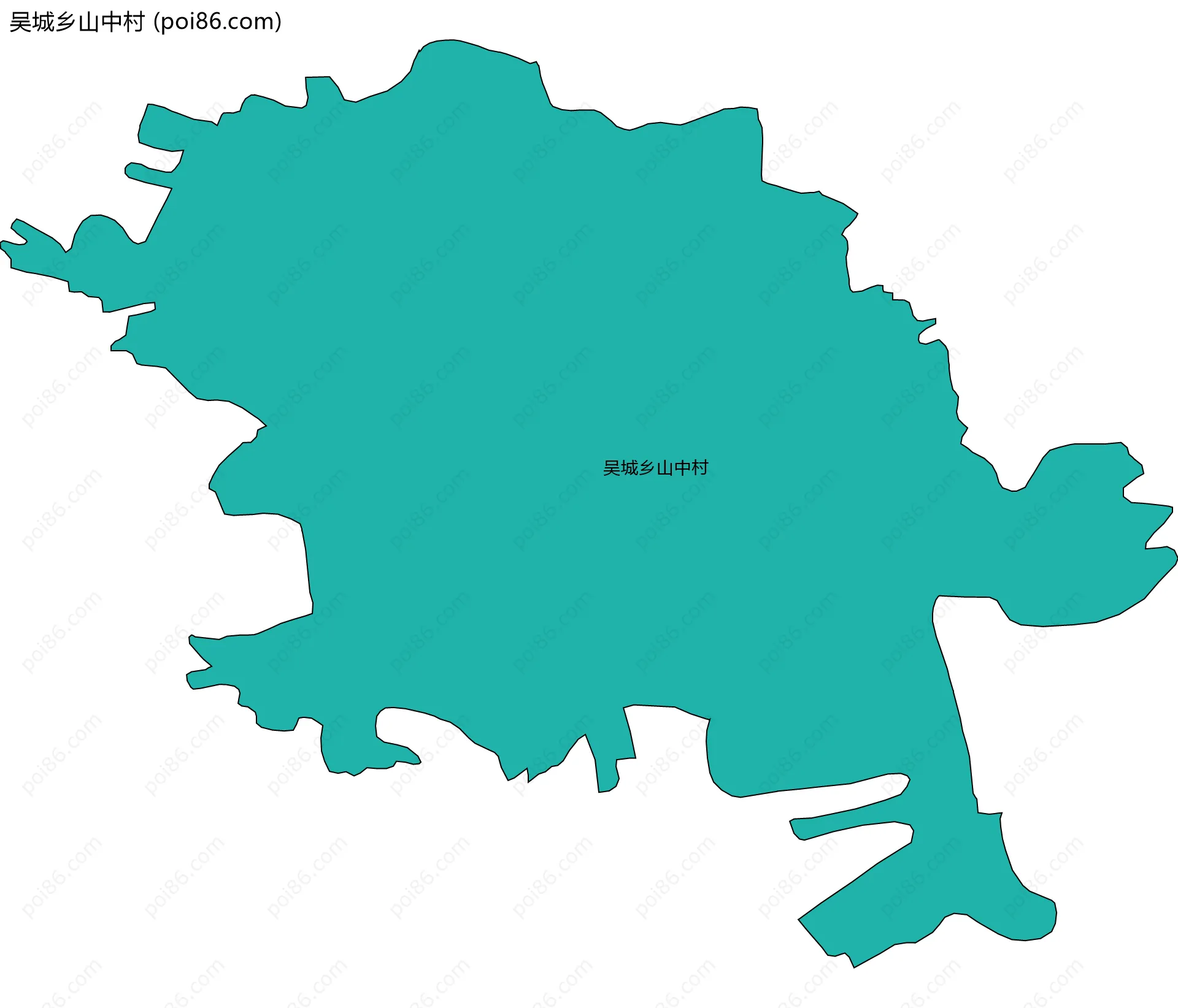 吴城乡山中村边界地图