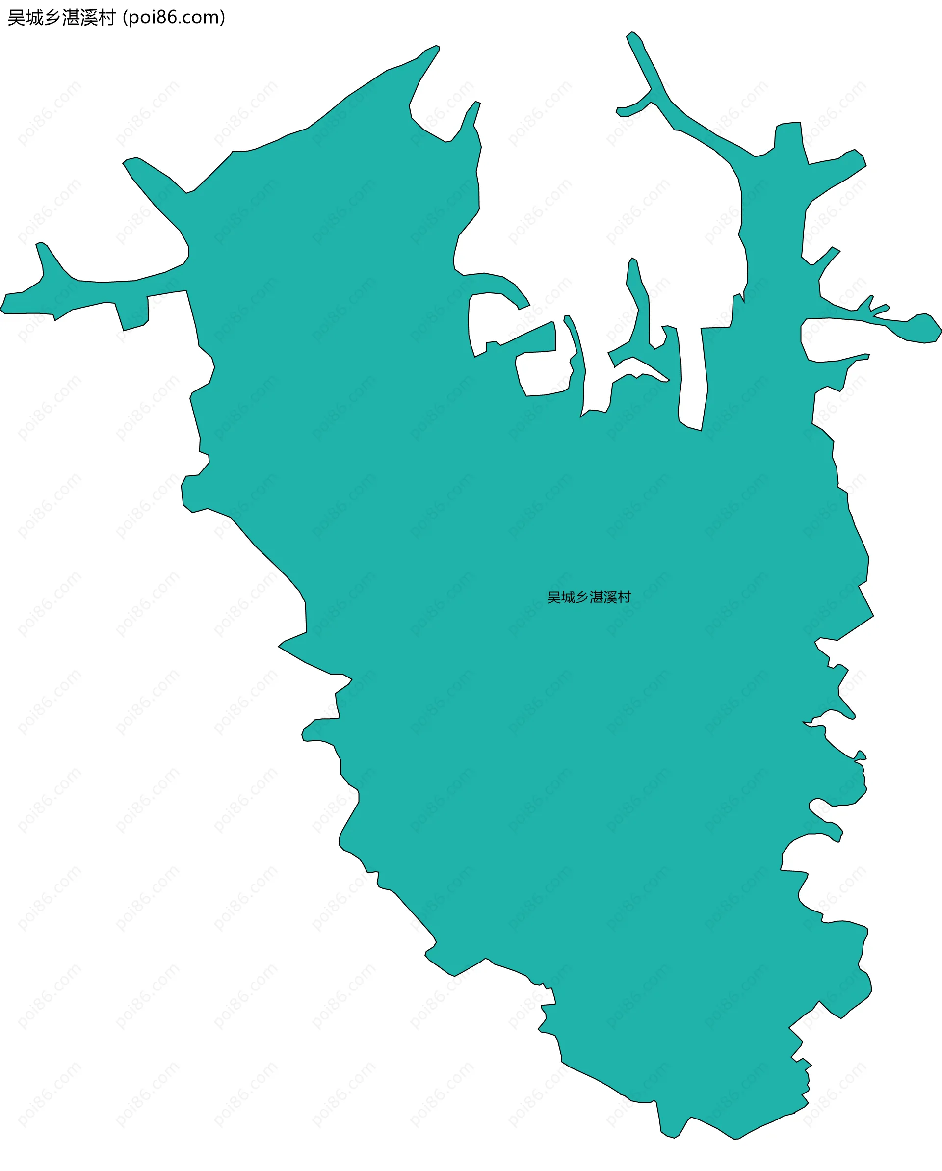 吴城乡湛溪村边界地图