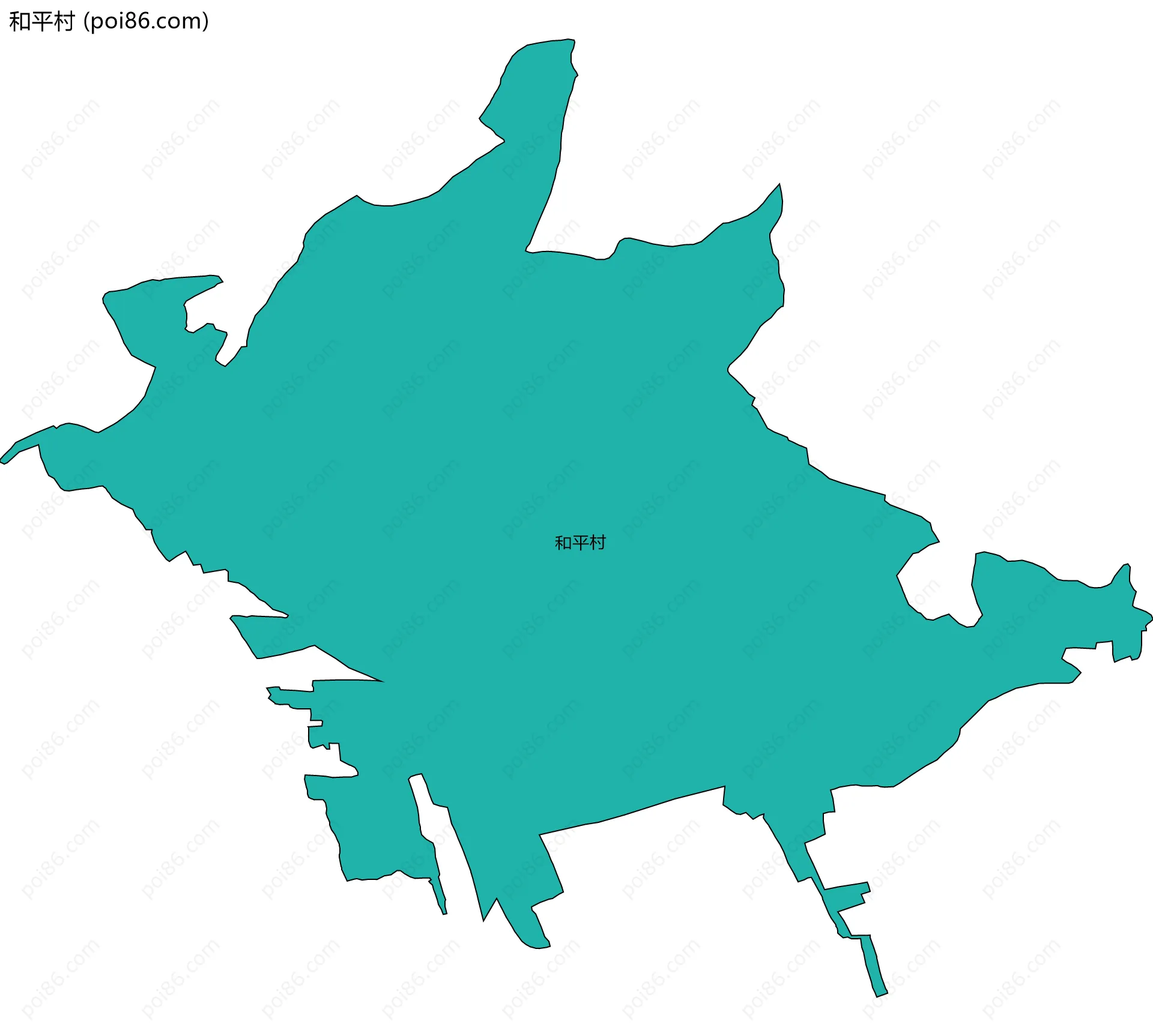 和平村边界地图