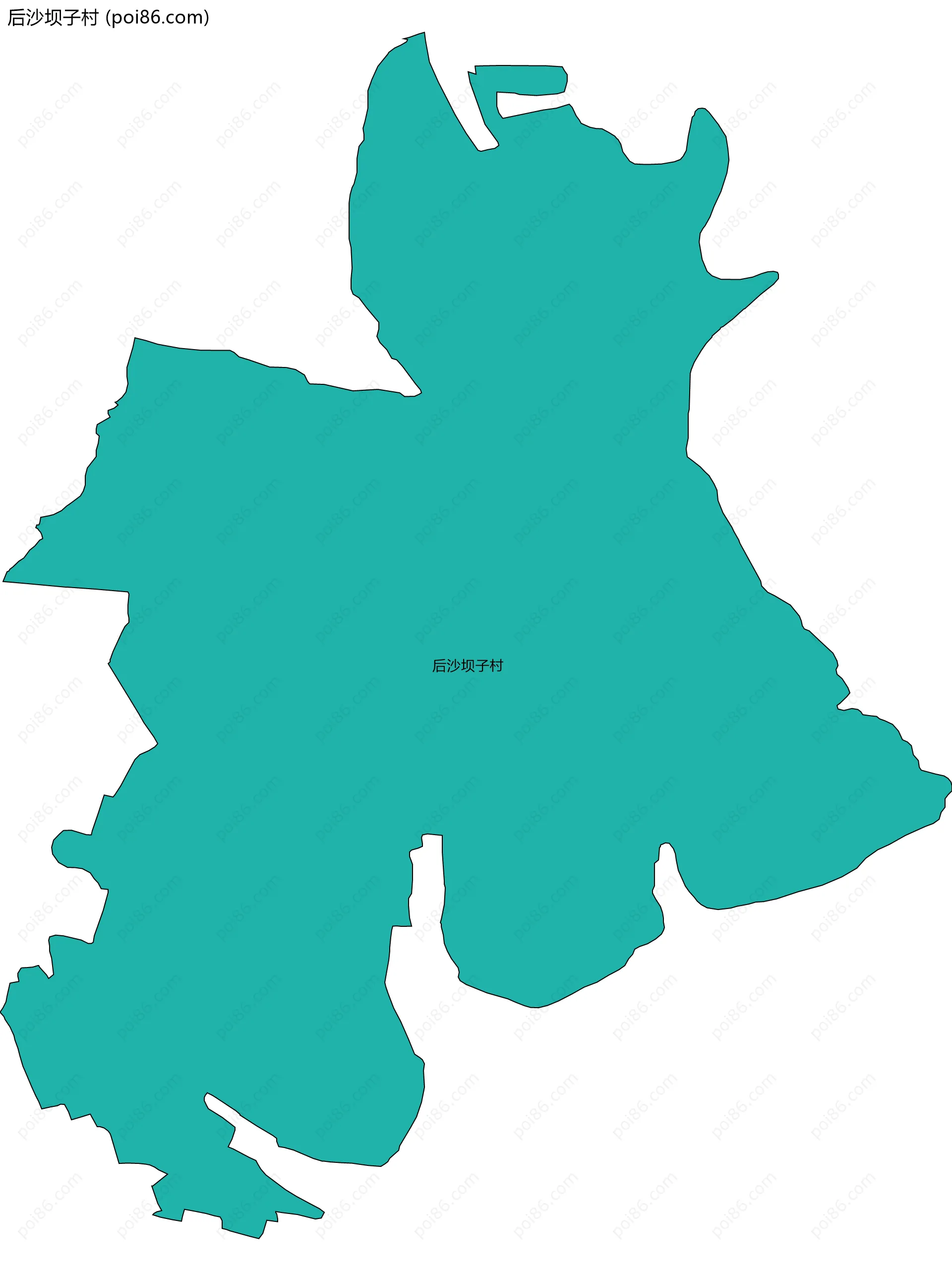 后沙坝子村边界地图