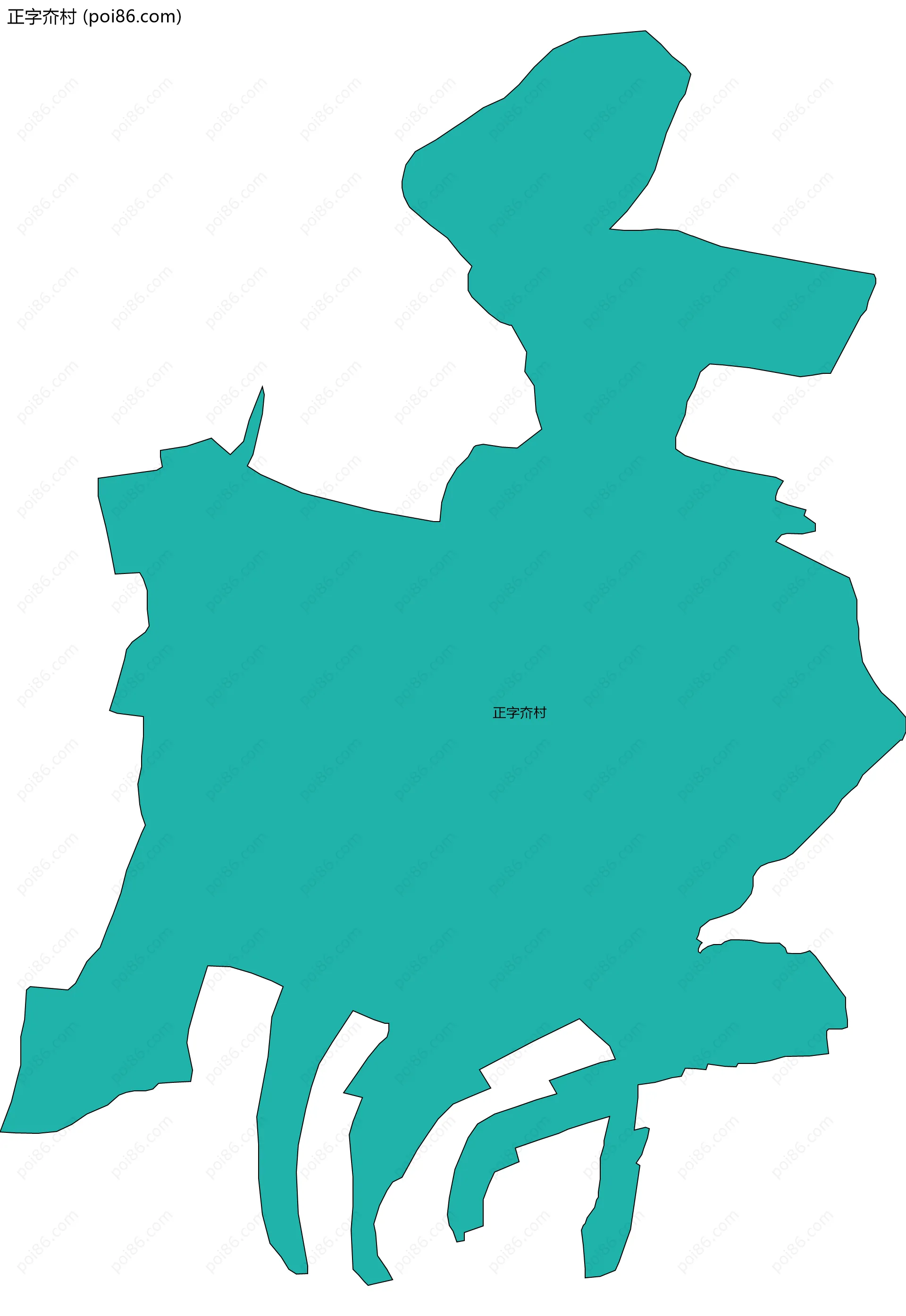 正字夼村边界地图