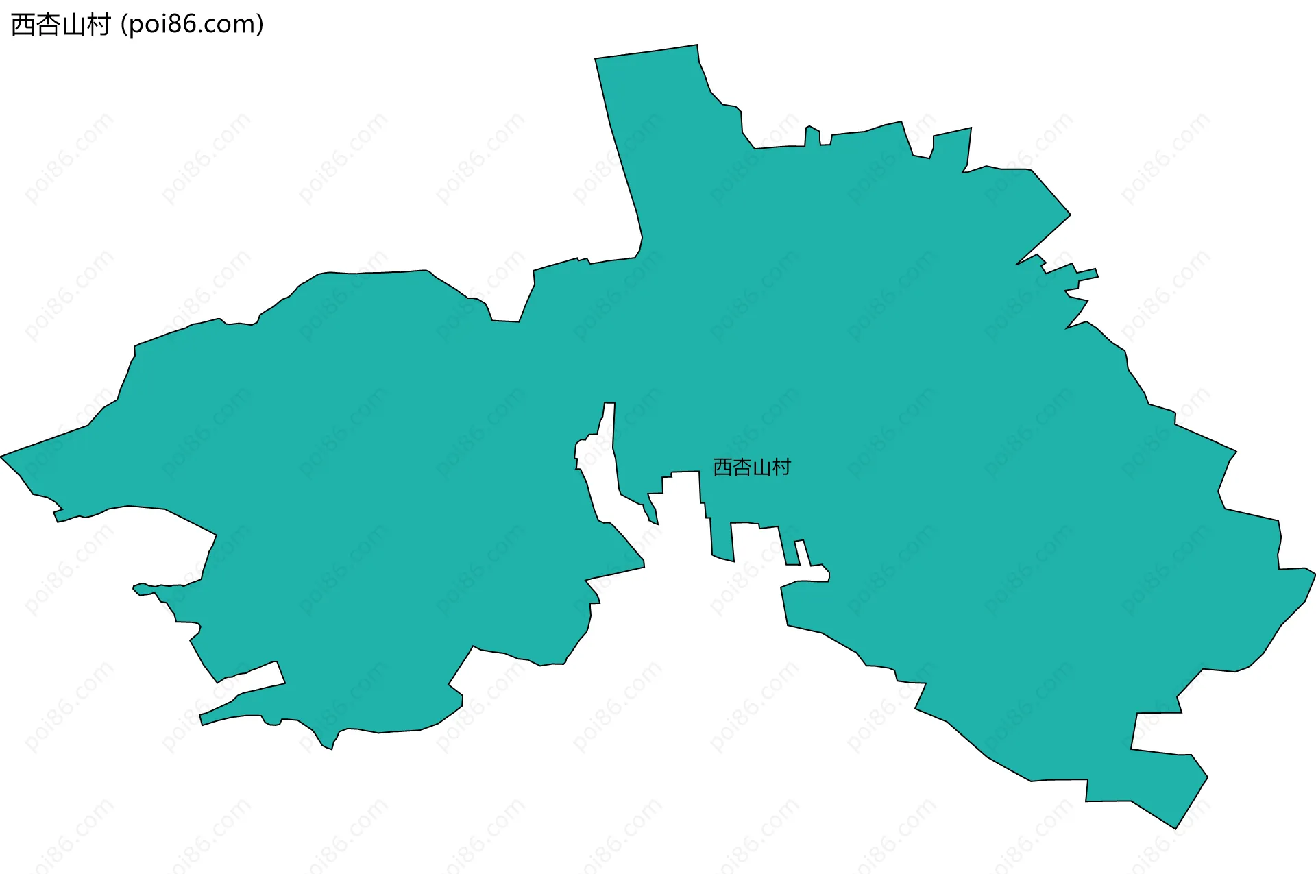 西杏山村边界地图