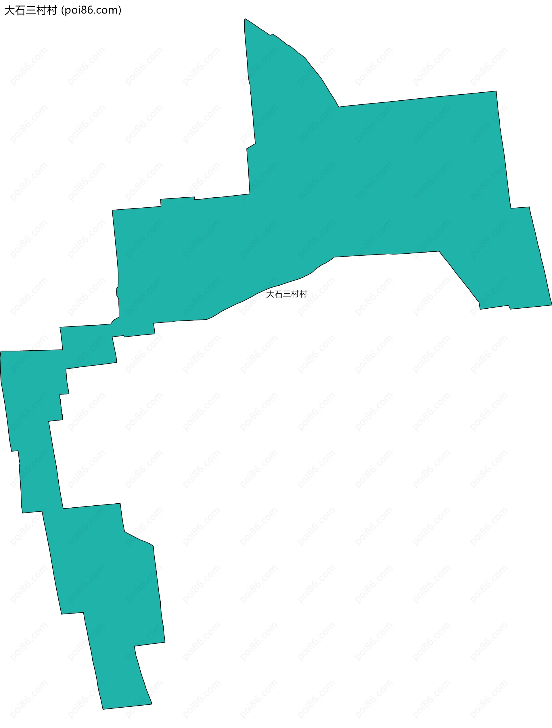 大石三村村边界地图