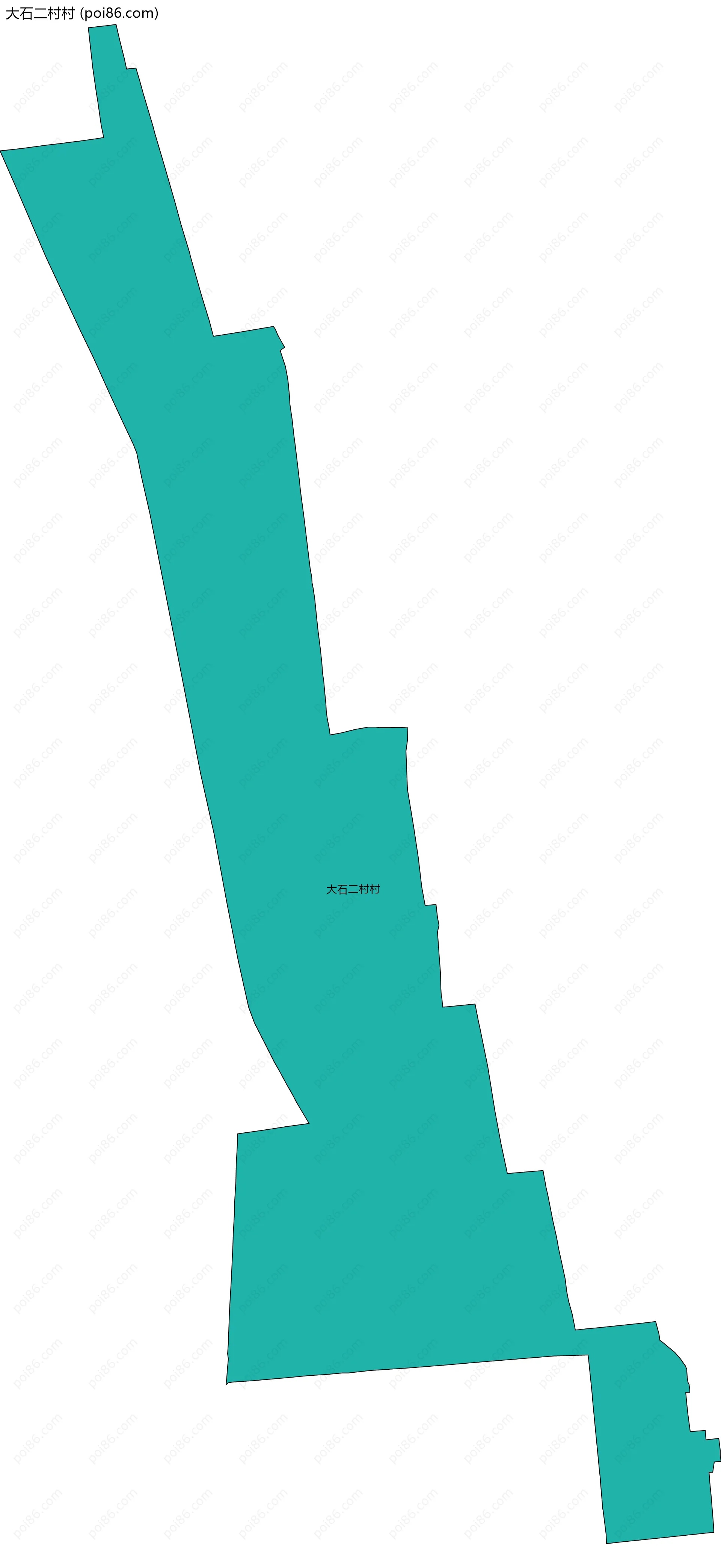 大石二村村边界地图