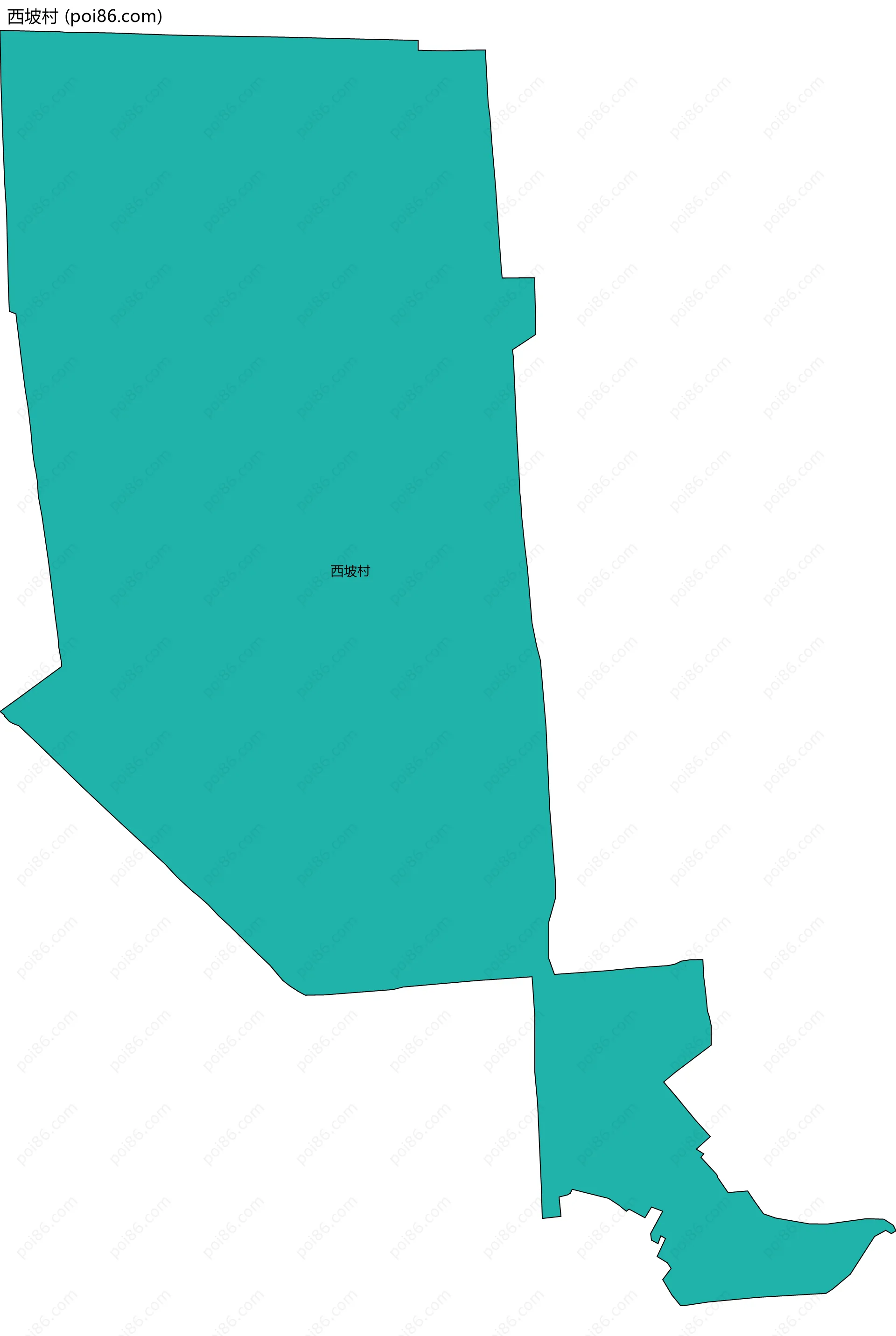 西坡村边界地图