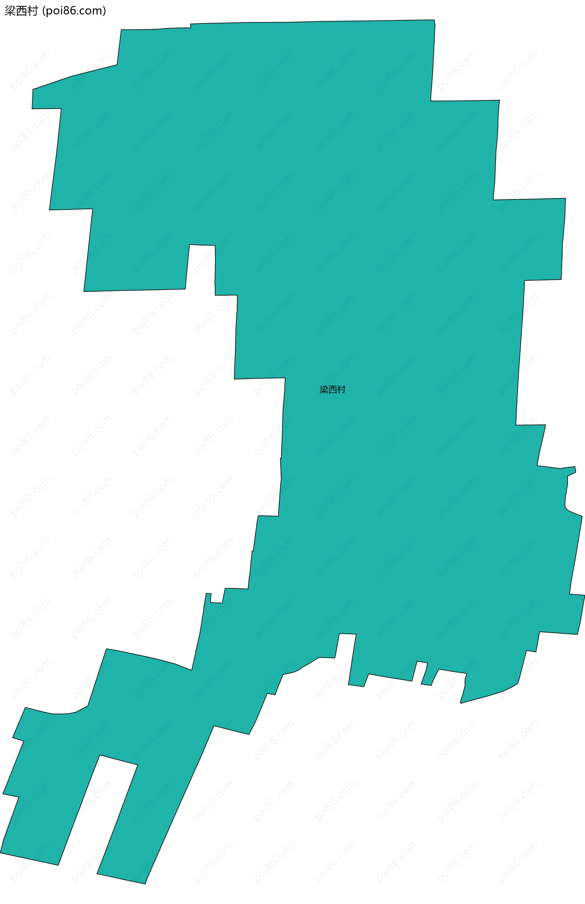 梁西村边界地图