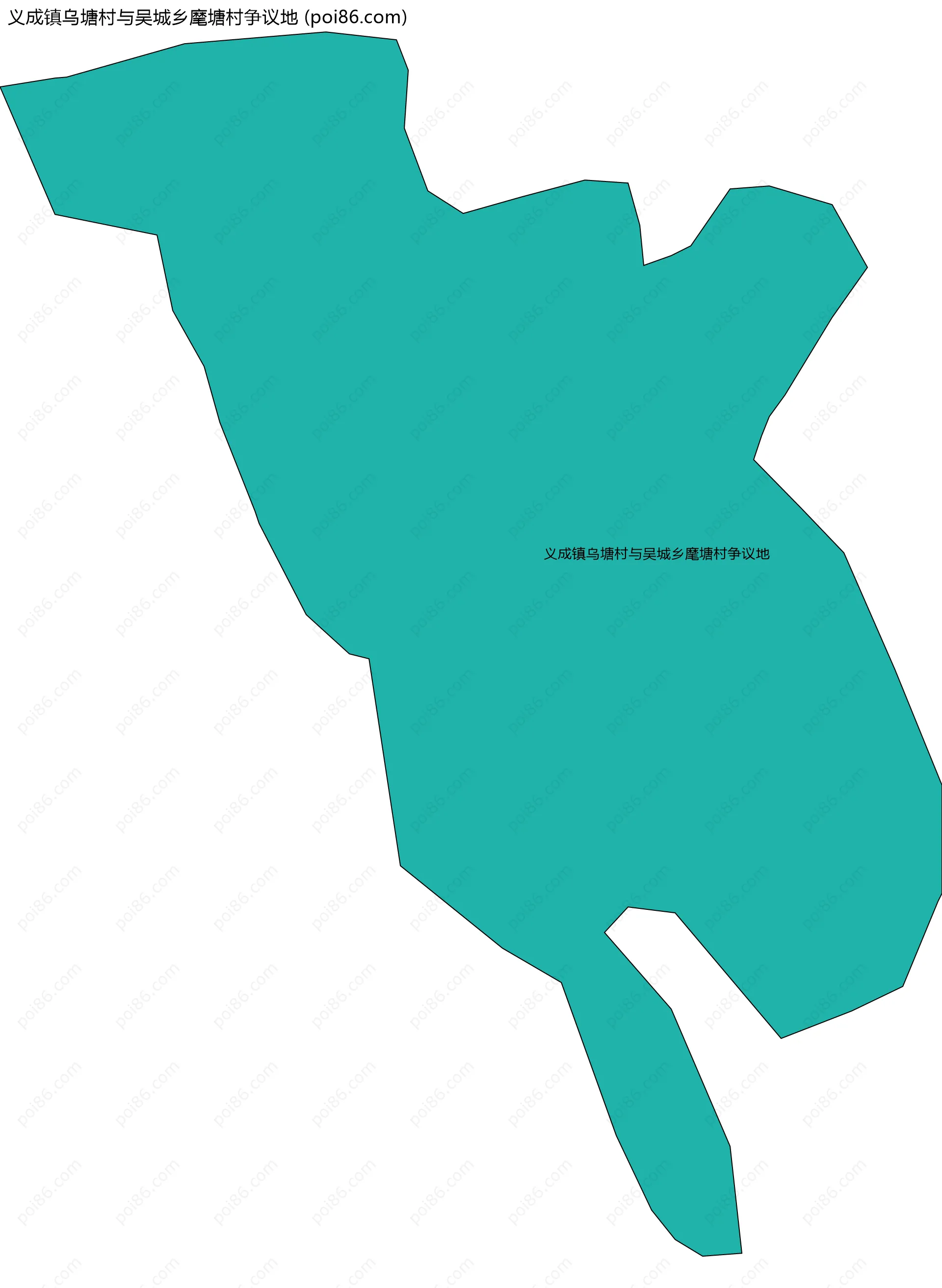 义成镇乌塘村与吴城乡麾塘村争议地边界地图
