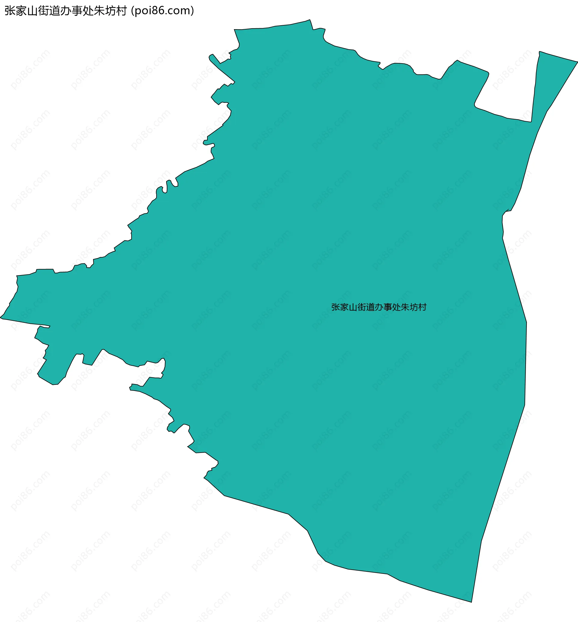 张家山街道办事处朱坊村边界地图