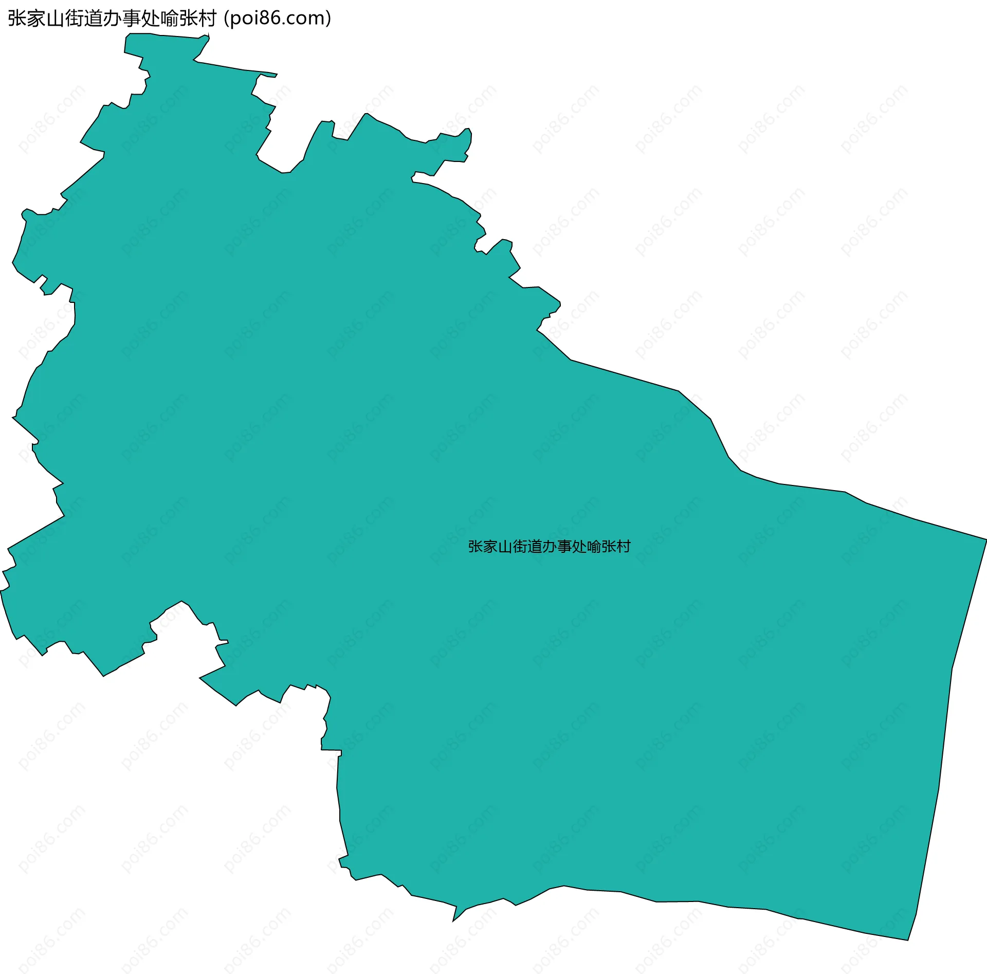 张家山街道办事处喻张村边界地图