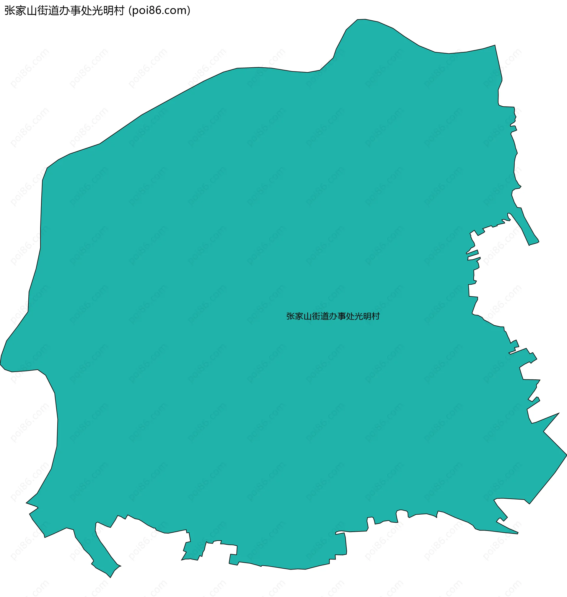 张家山街道办事处光明村边界地图