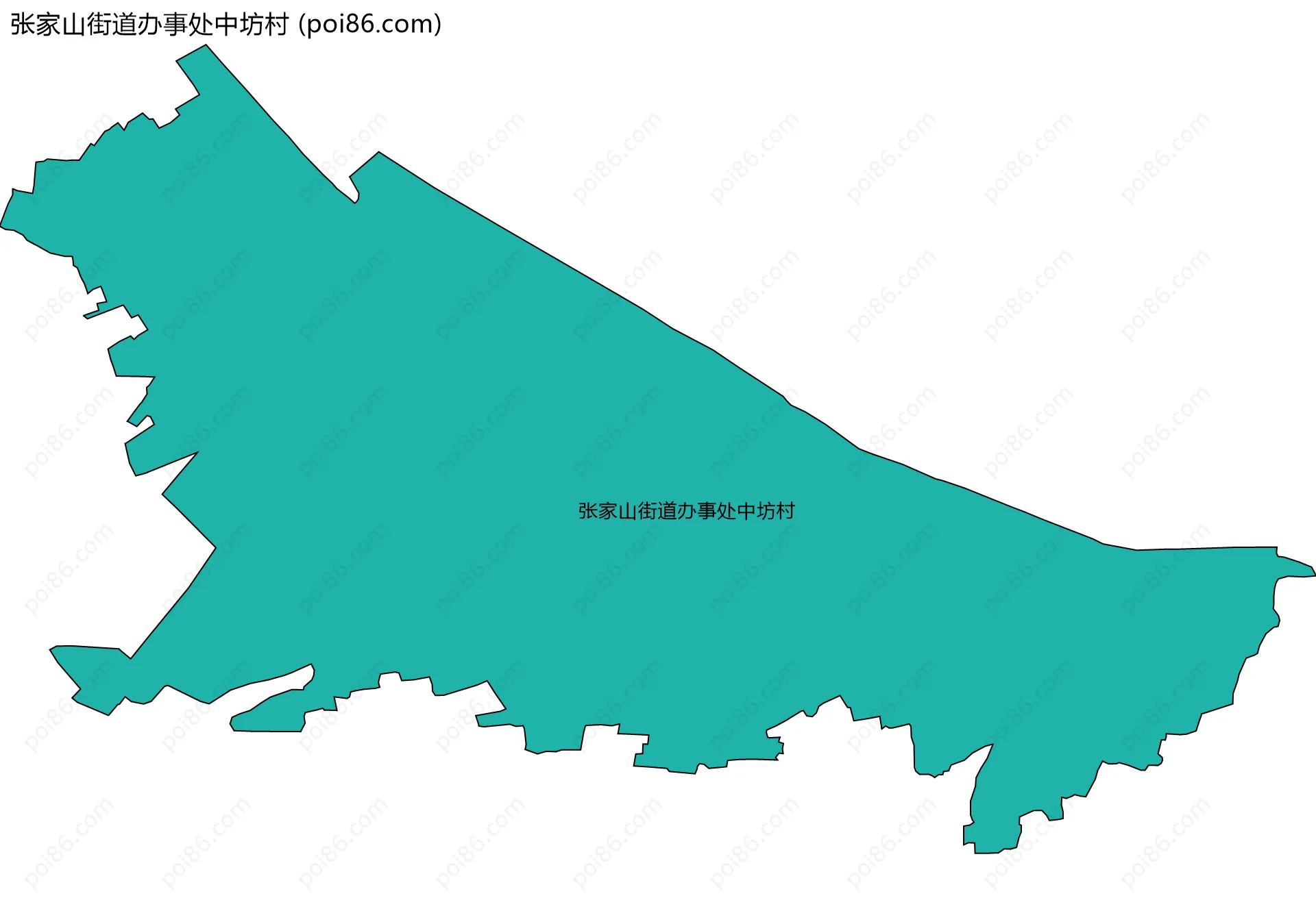 张家山街道办事处中坊村边界地图