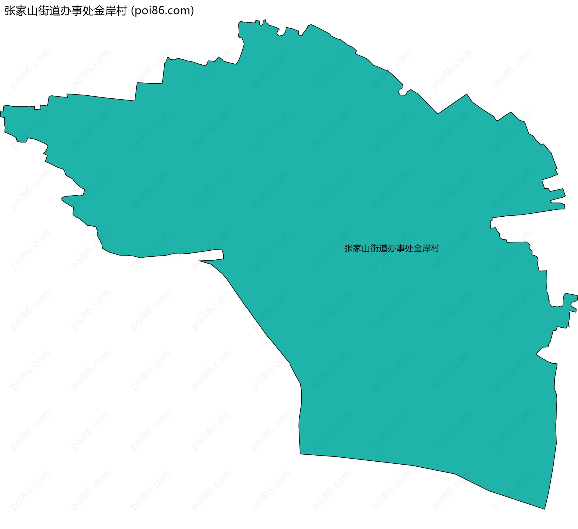 张家山街道办事处金岸村边界地图