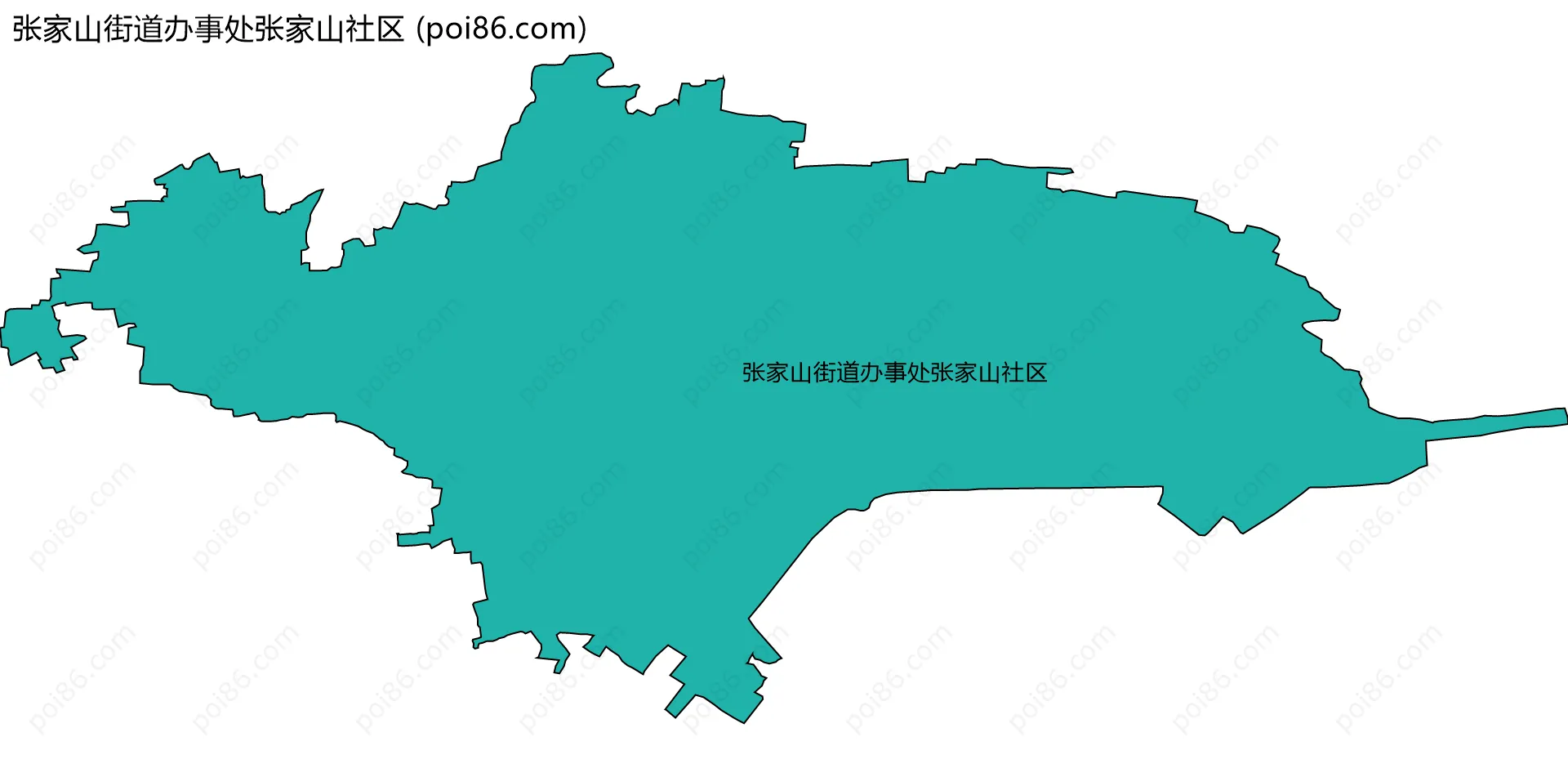张家山街道办事处张家山社区边界地图